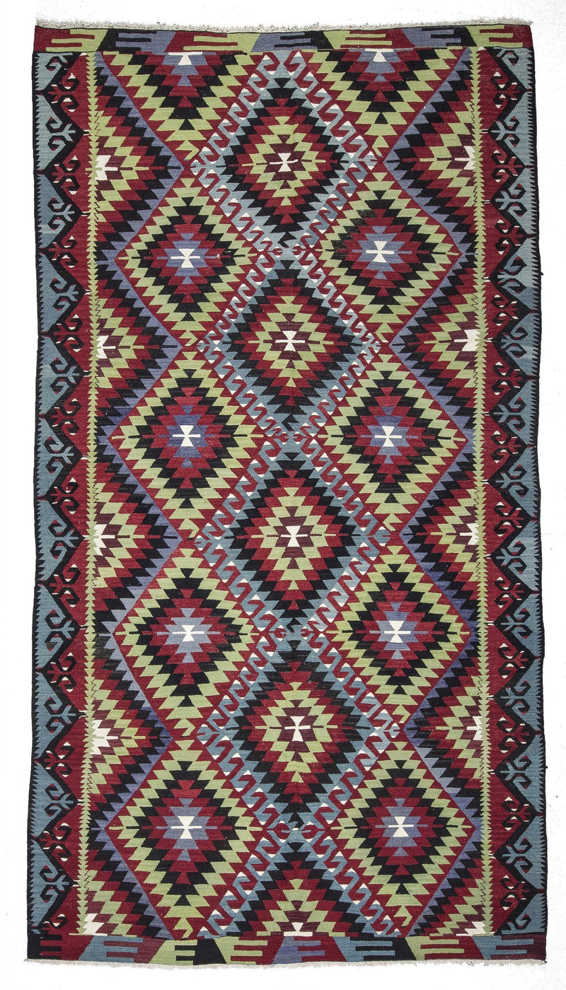 Vintage Oushak wool area rug with soft muted colours