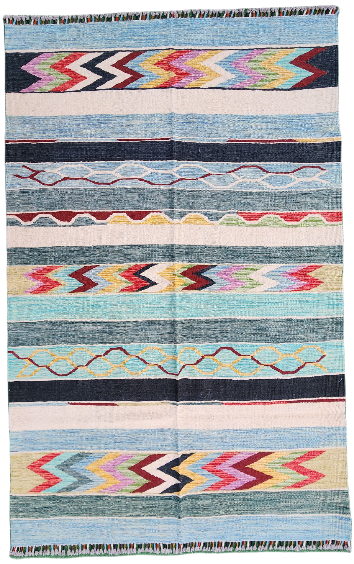 Multicolor Rugs — Oushak Multicolor Kilim Rug 6'9''x4'9''