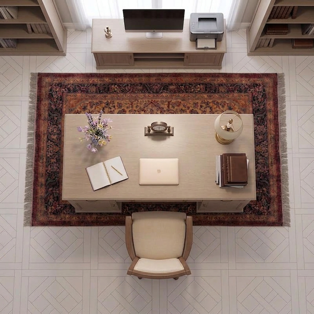 Office Rugs — Finest Quality Antique Pirot Kilim Rug, 9 ft x 7 ft 7 in
