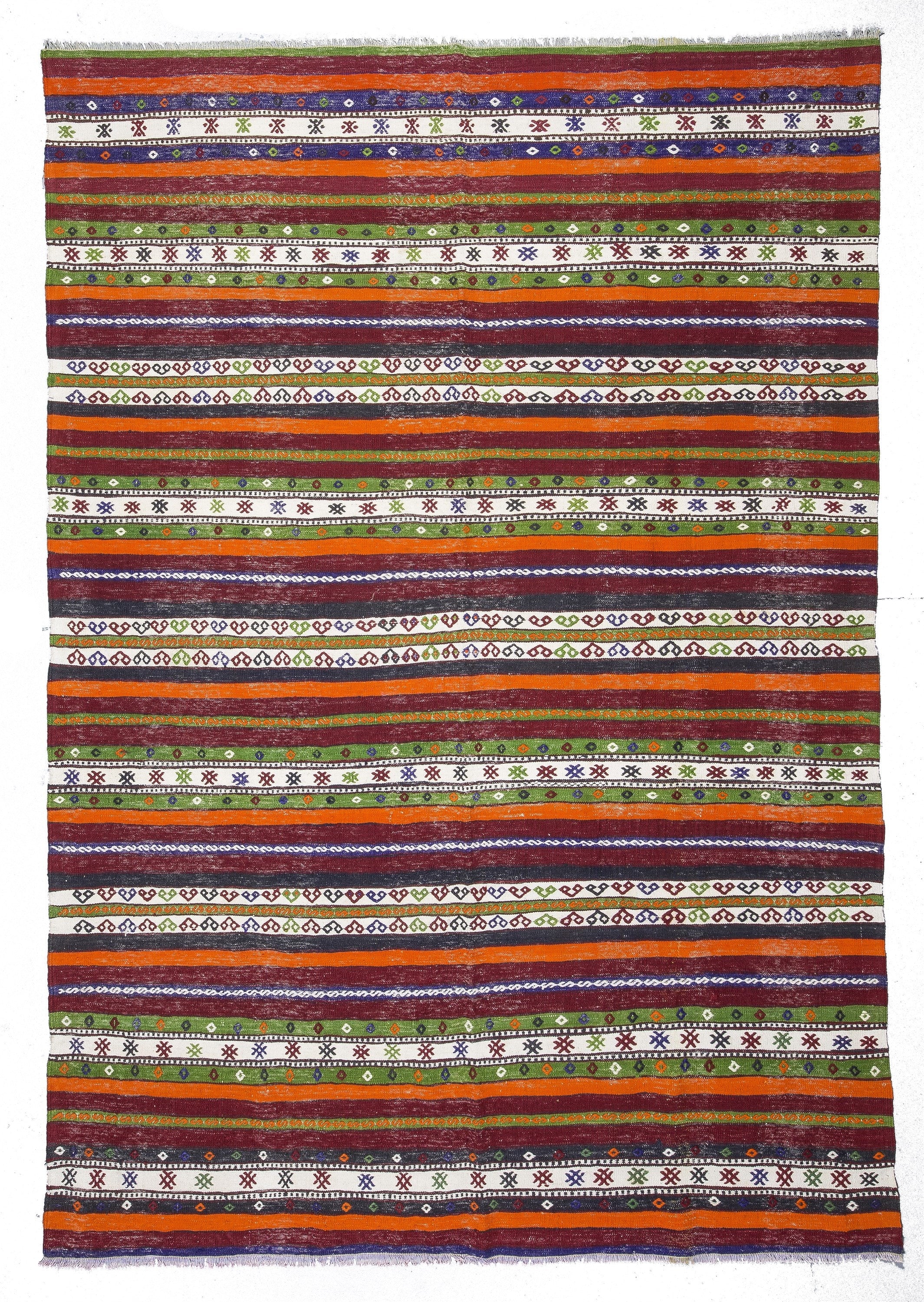Balikesir Turkish Cicim Kilim Rug , 7 ft 10 in x 5 ft 4 in