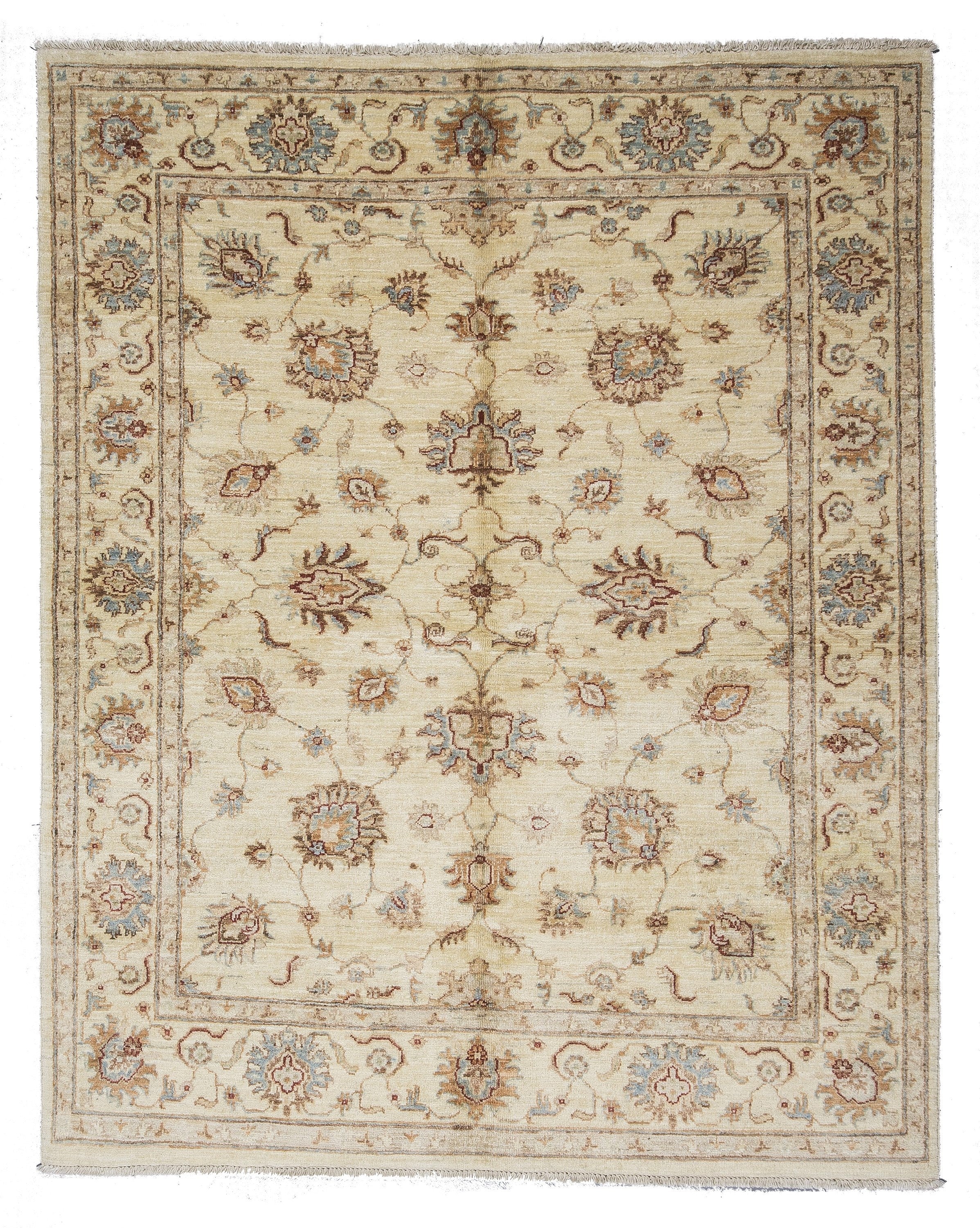 Turkish Usak Rug 6 x 5 ft, High Quality Glossy Natural Wool Ottoman Palace Rug,
