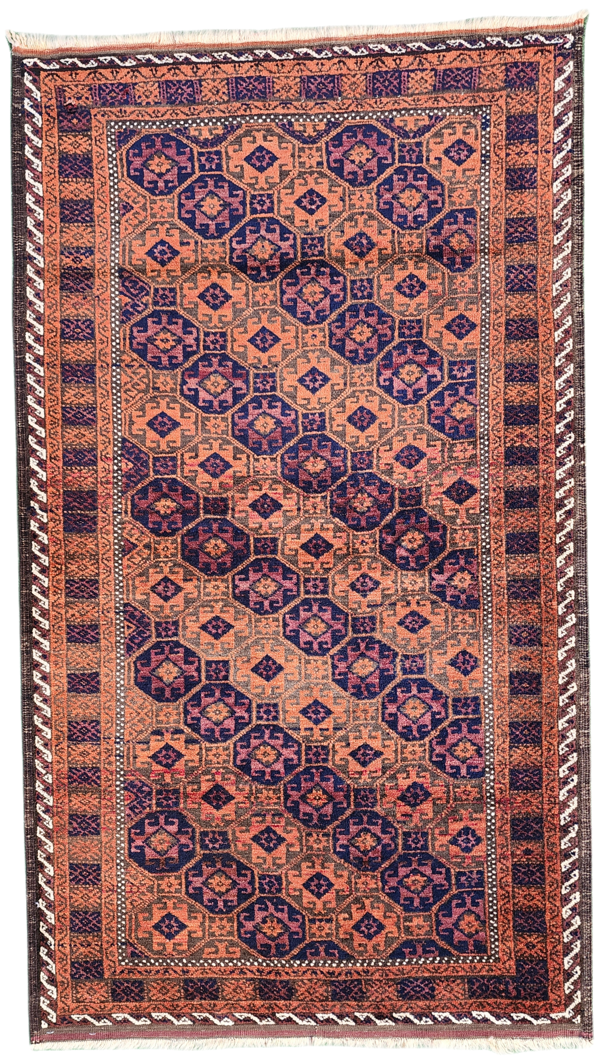 Alfombra antigua Baluchi de 1,32 m x 0,60 m