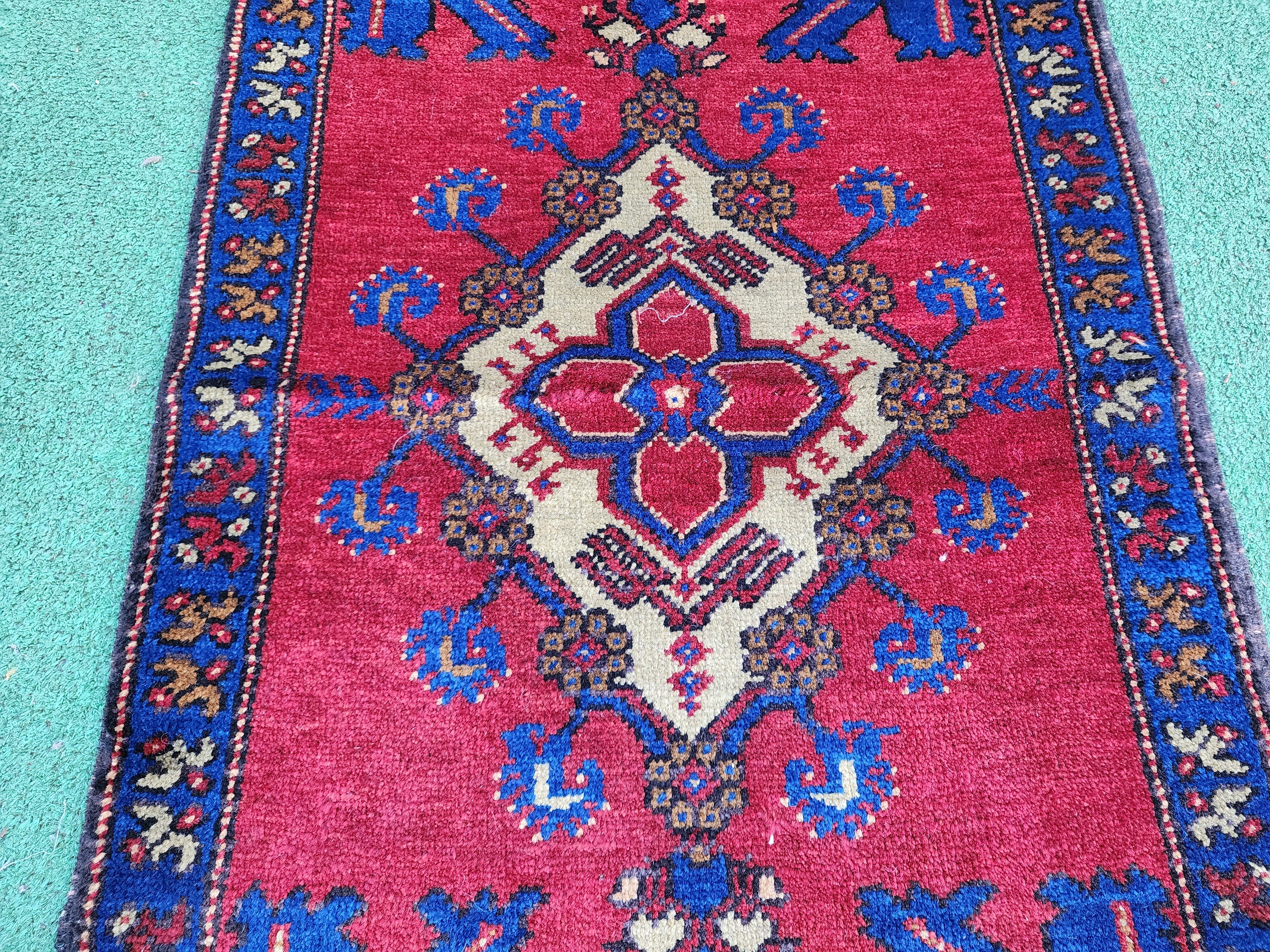 antique Anatolian Small Rug — detail texture