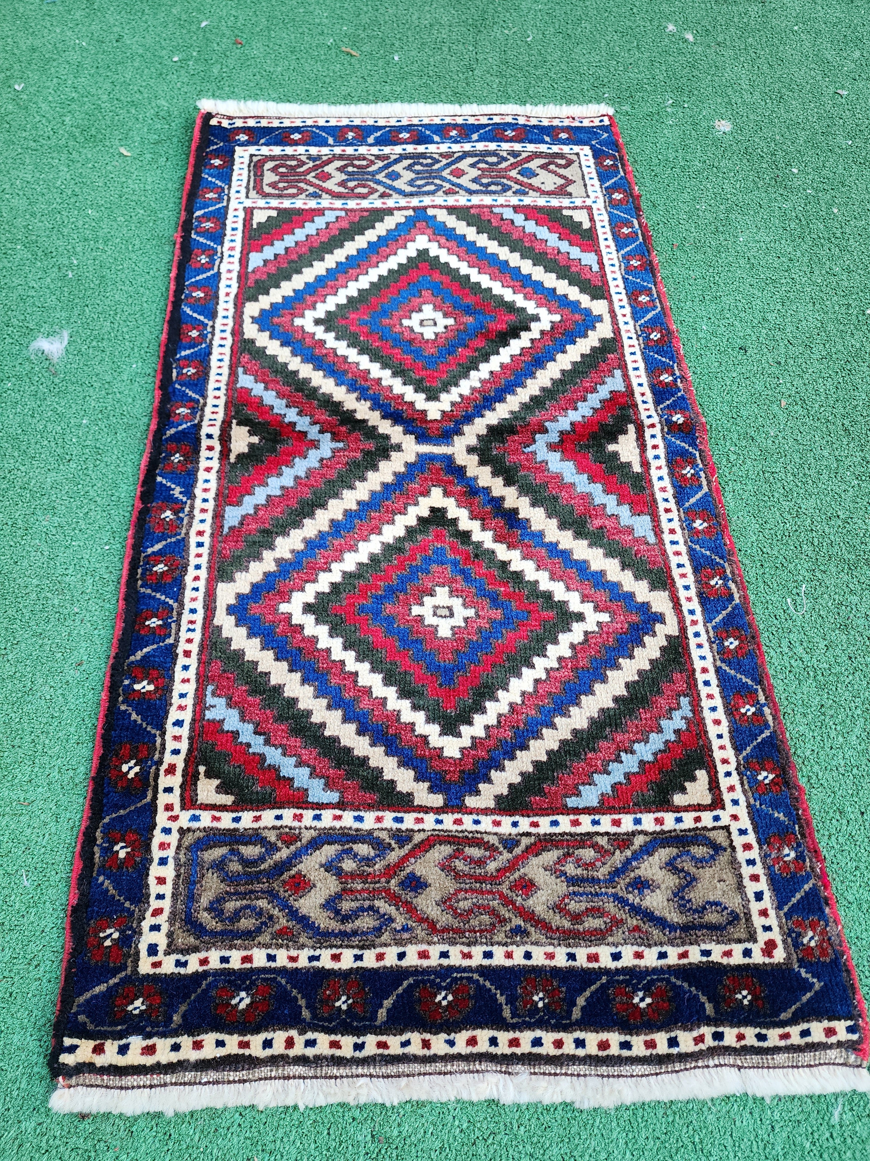 vintage Anatolian Wool Small Rug — detail texture