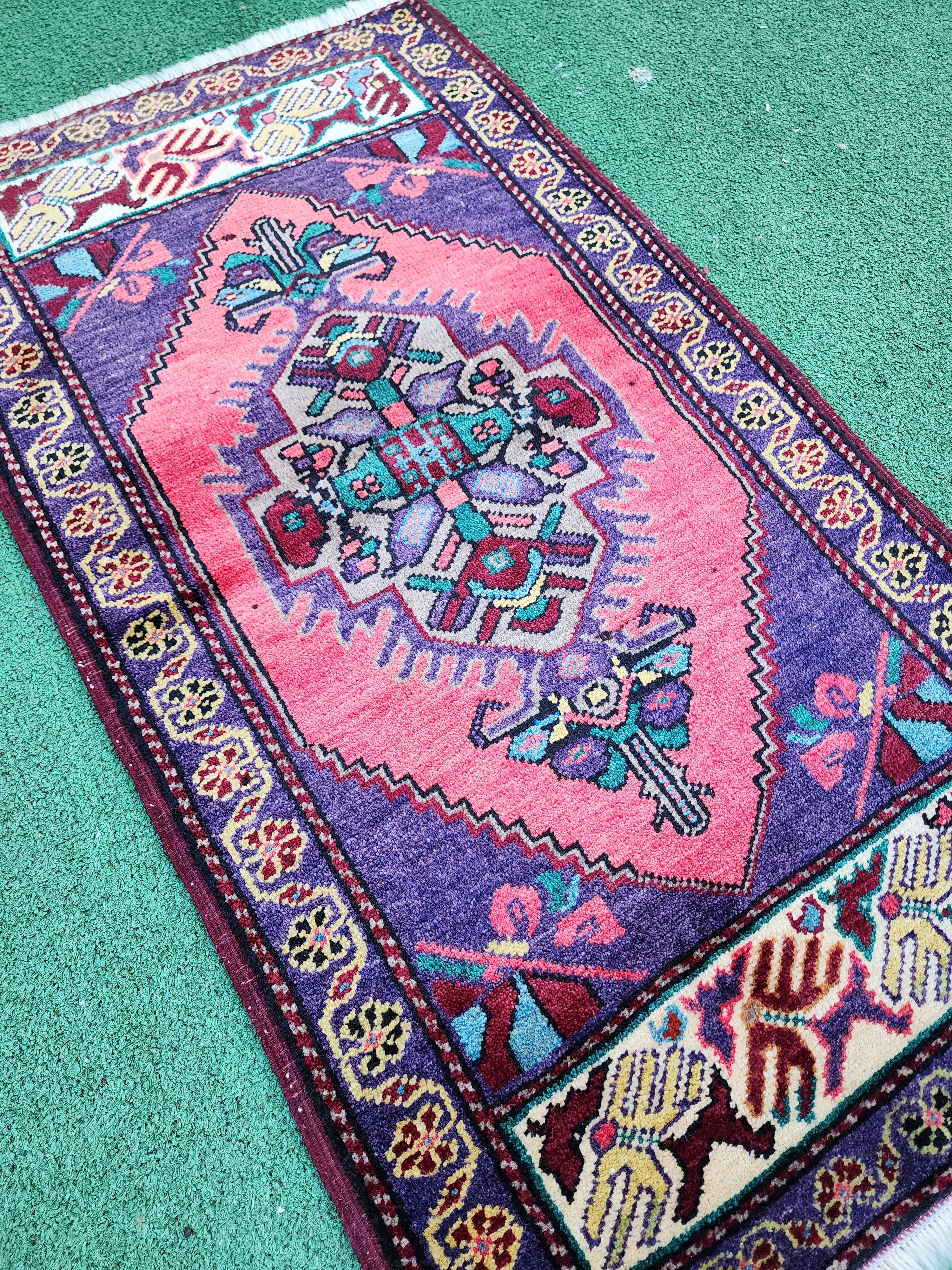 antique Anatolian Small Rug — detail texture