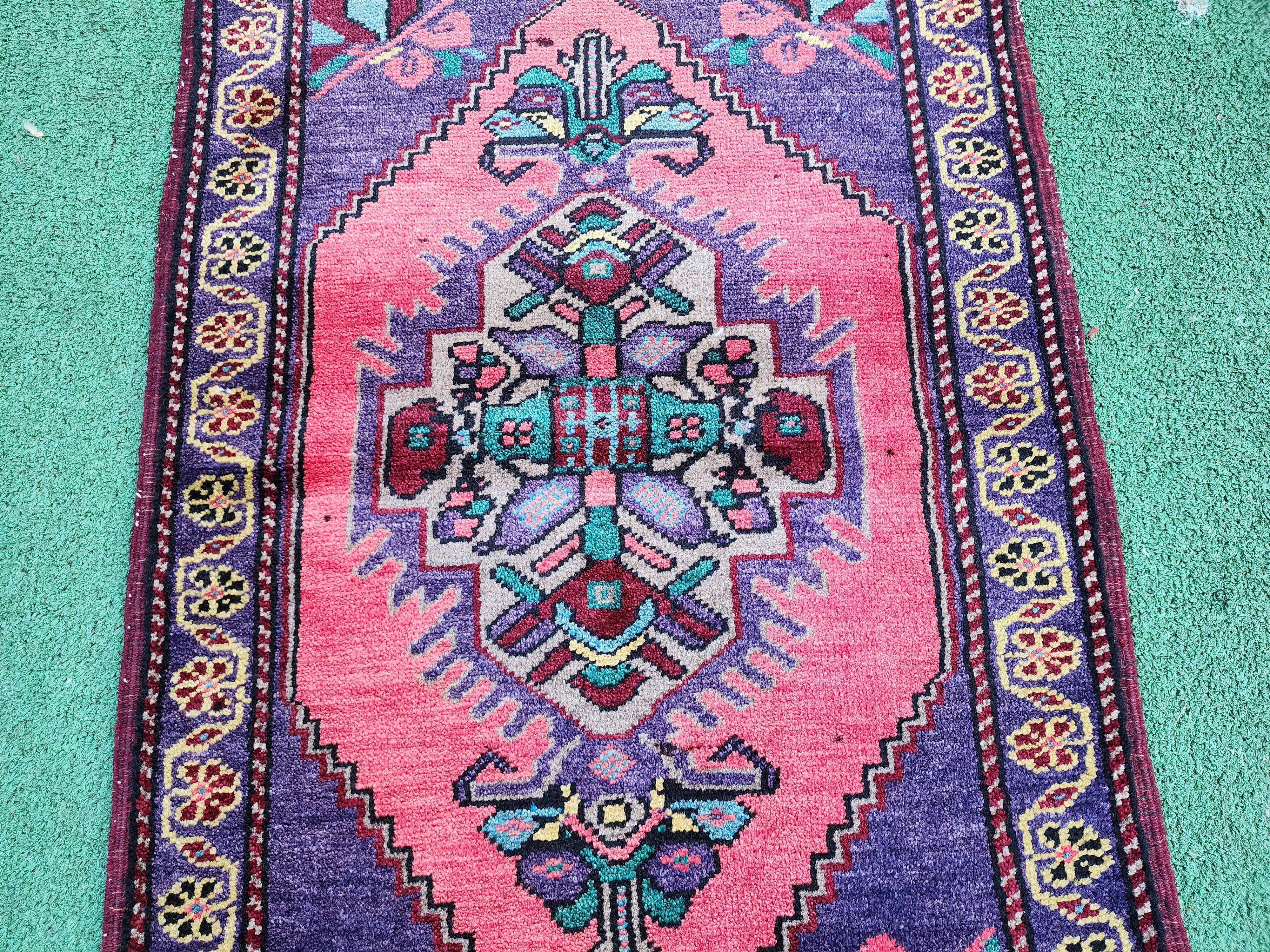 antique Anatolian Small Rug — pattern close-up