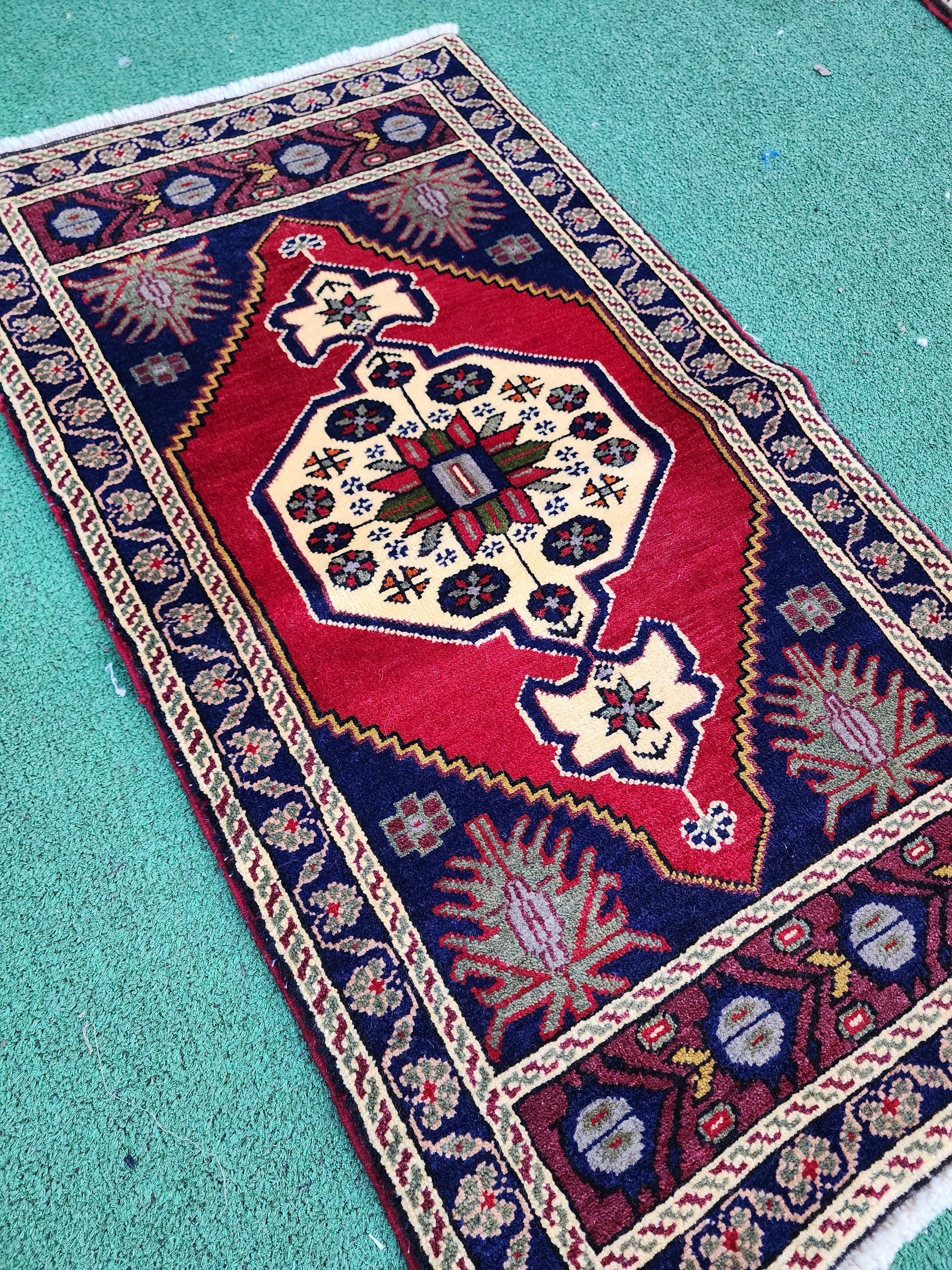 vintage Anatolian Wool Small Rug — detail texture