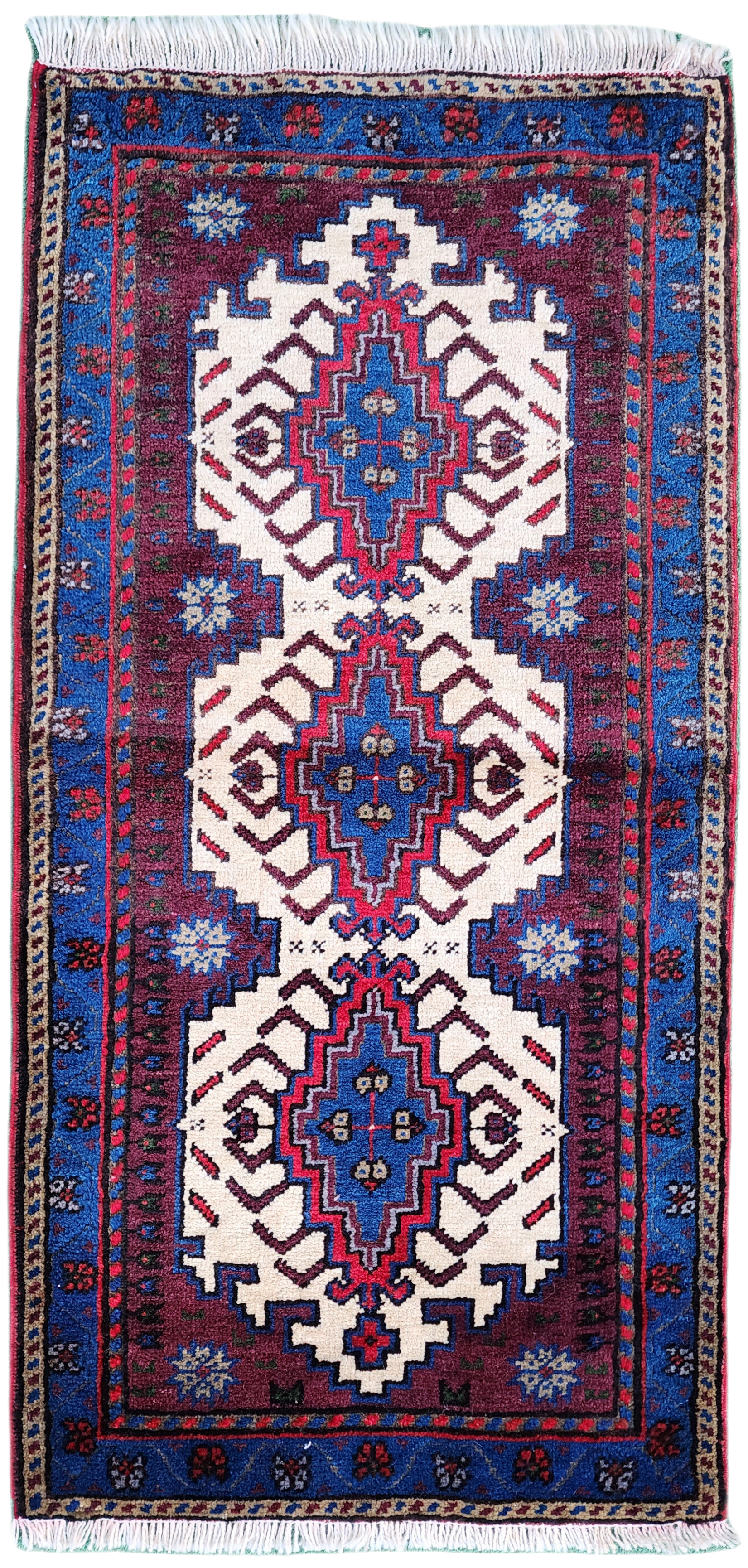 Alfombra turca vintage Taspinar de 3'5'' x 1'8''