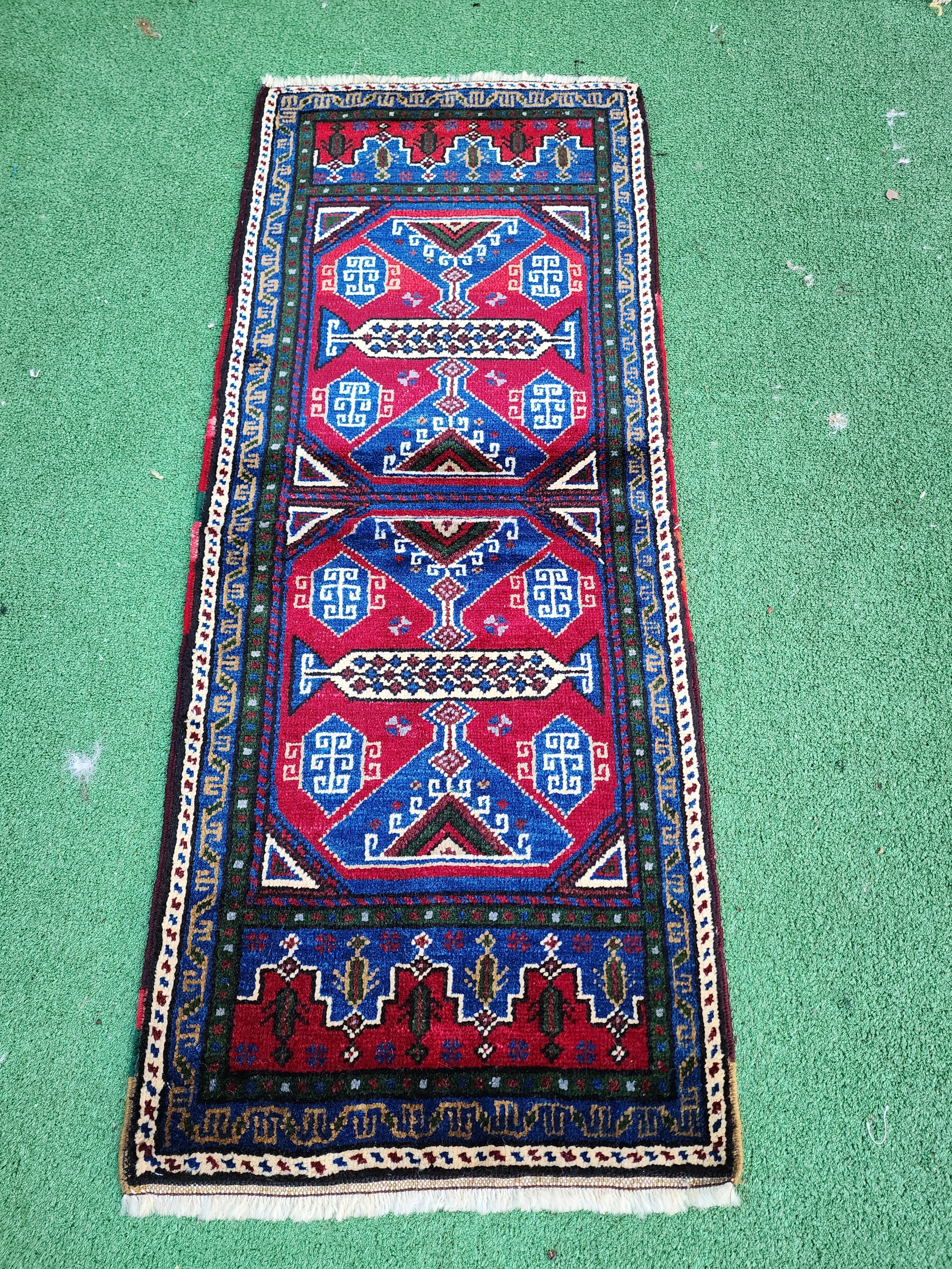 antique Anatolian Small Rug — back view