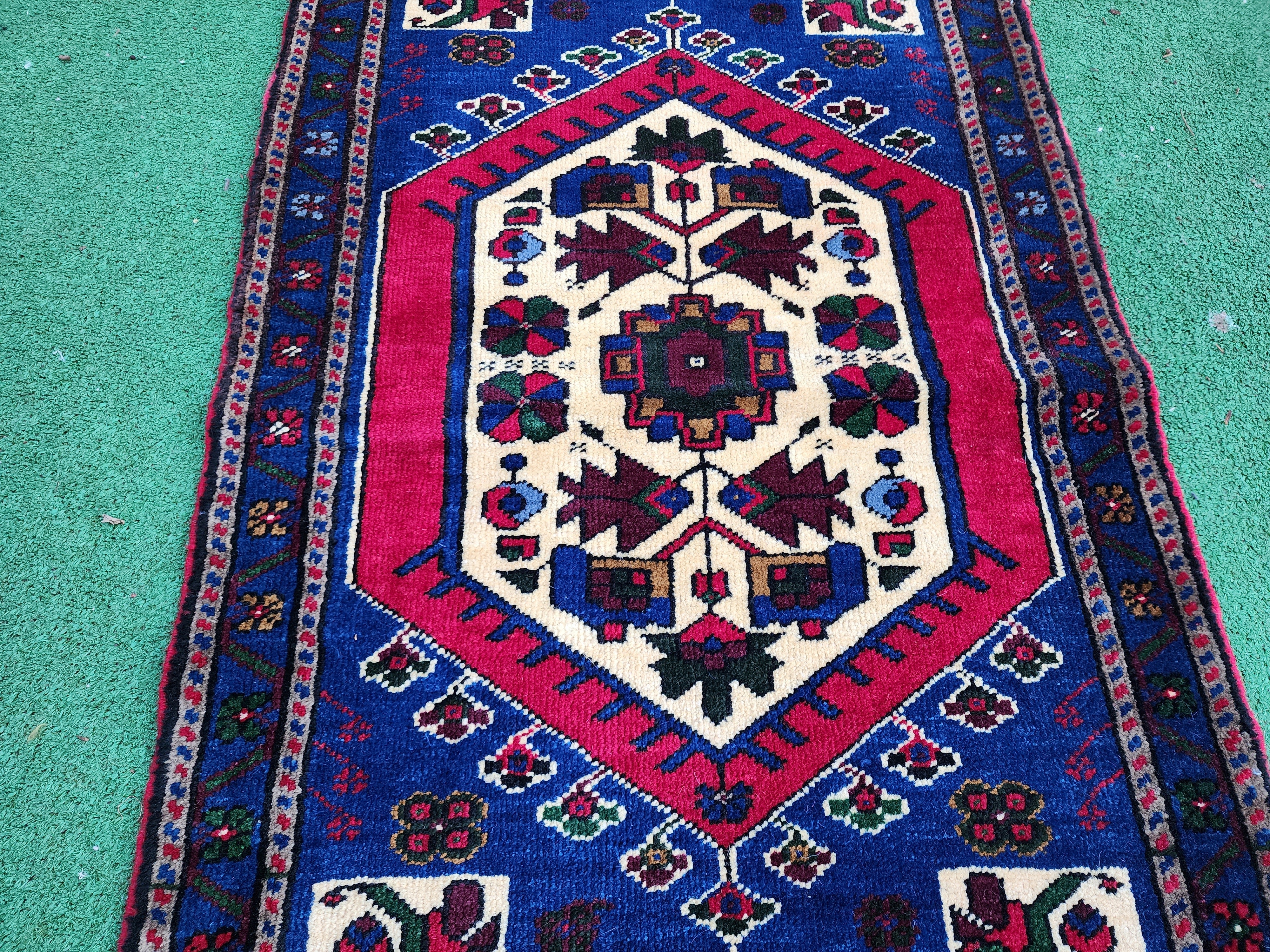vintage Anatolian Wool Small Rug — in setting