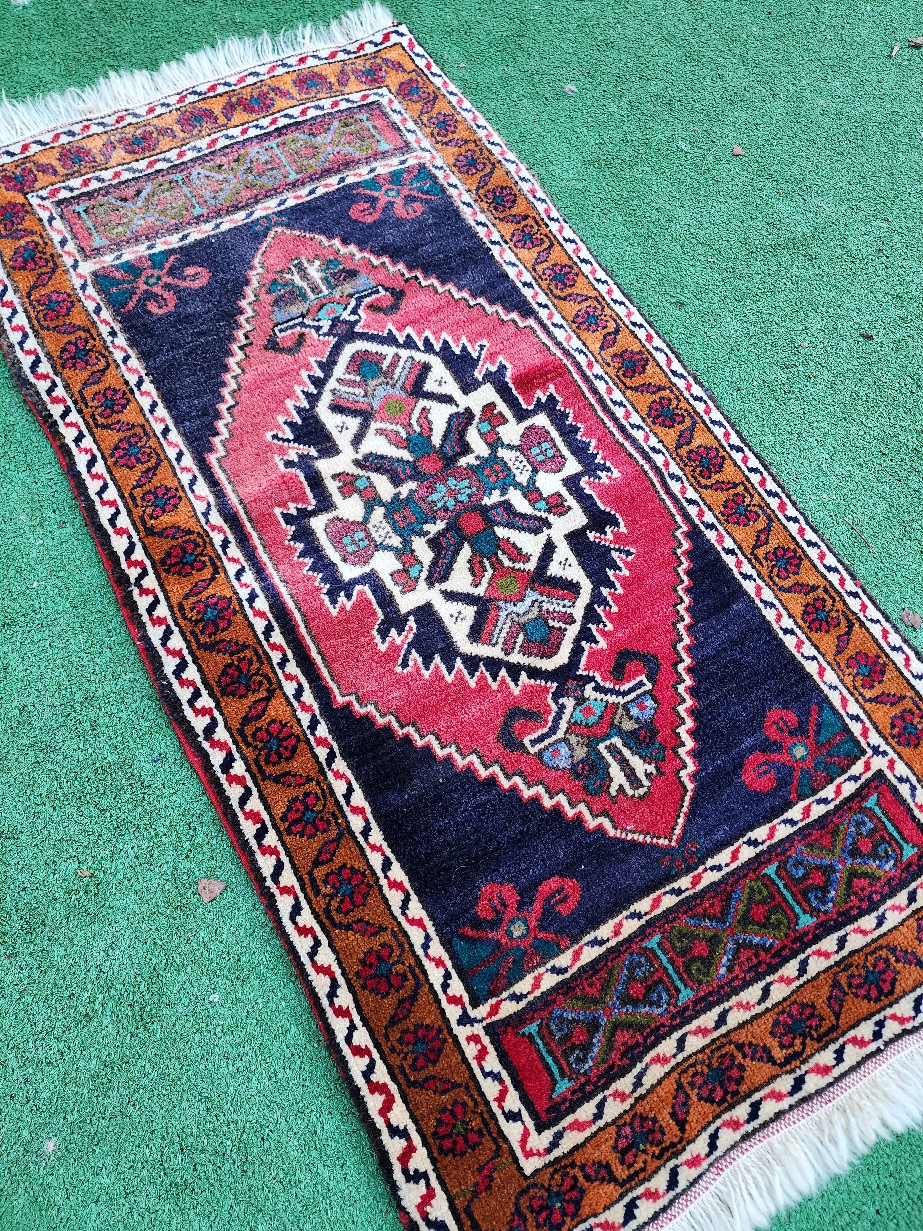 vintage Anatolian Wool Small Rug — detail texture