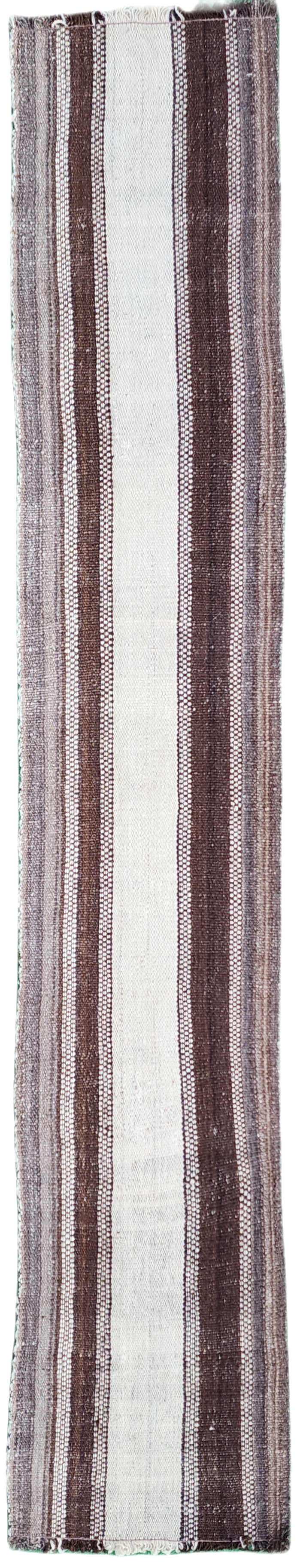 vintage Anatolian Wool Runner Rug — back view