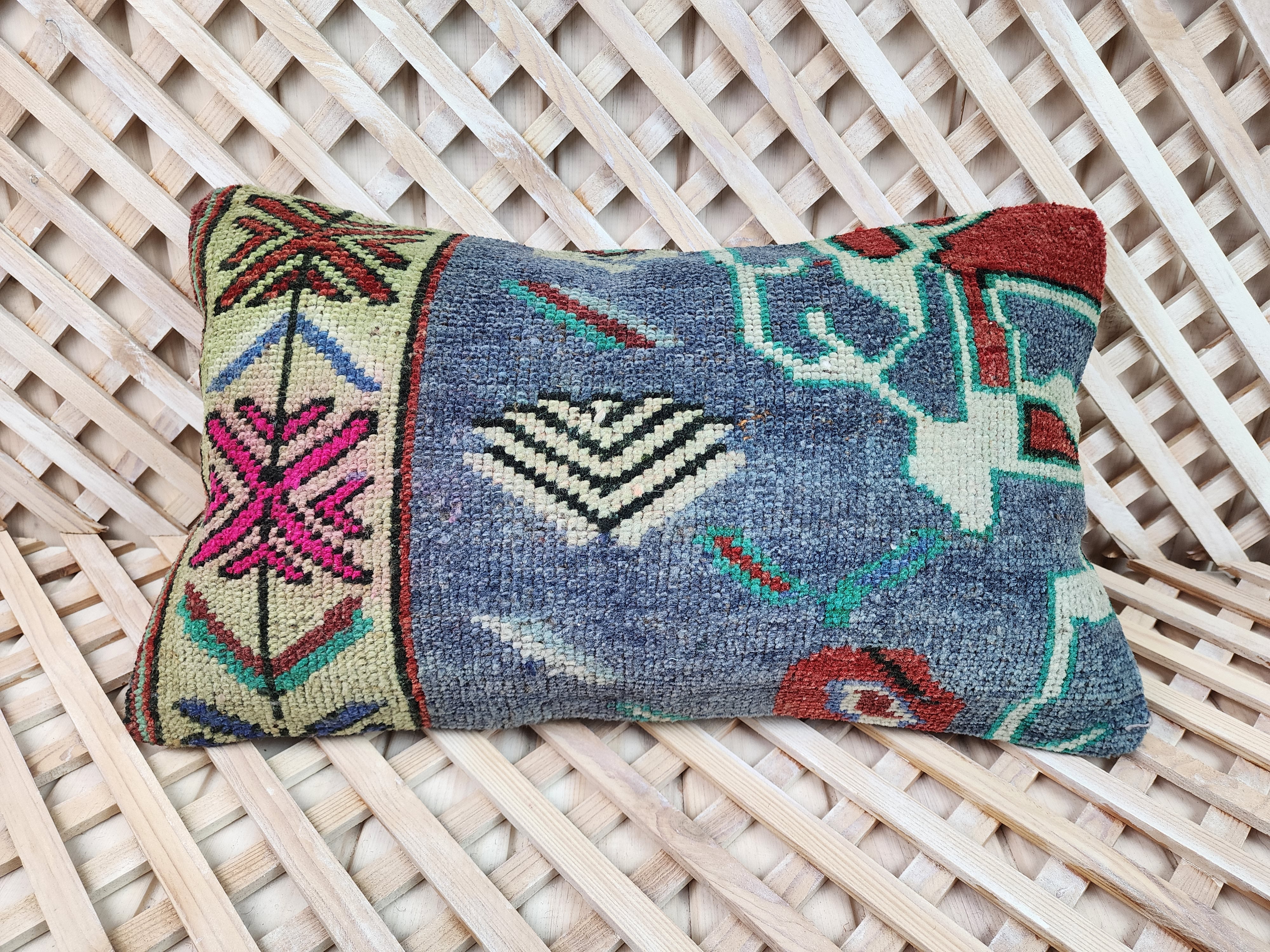 Vintage Carpet Pillow Cover 12x20 inch