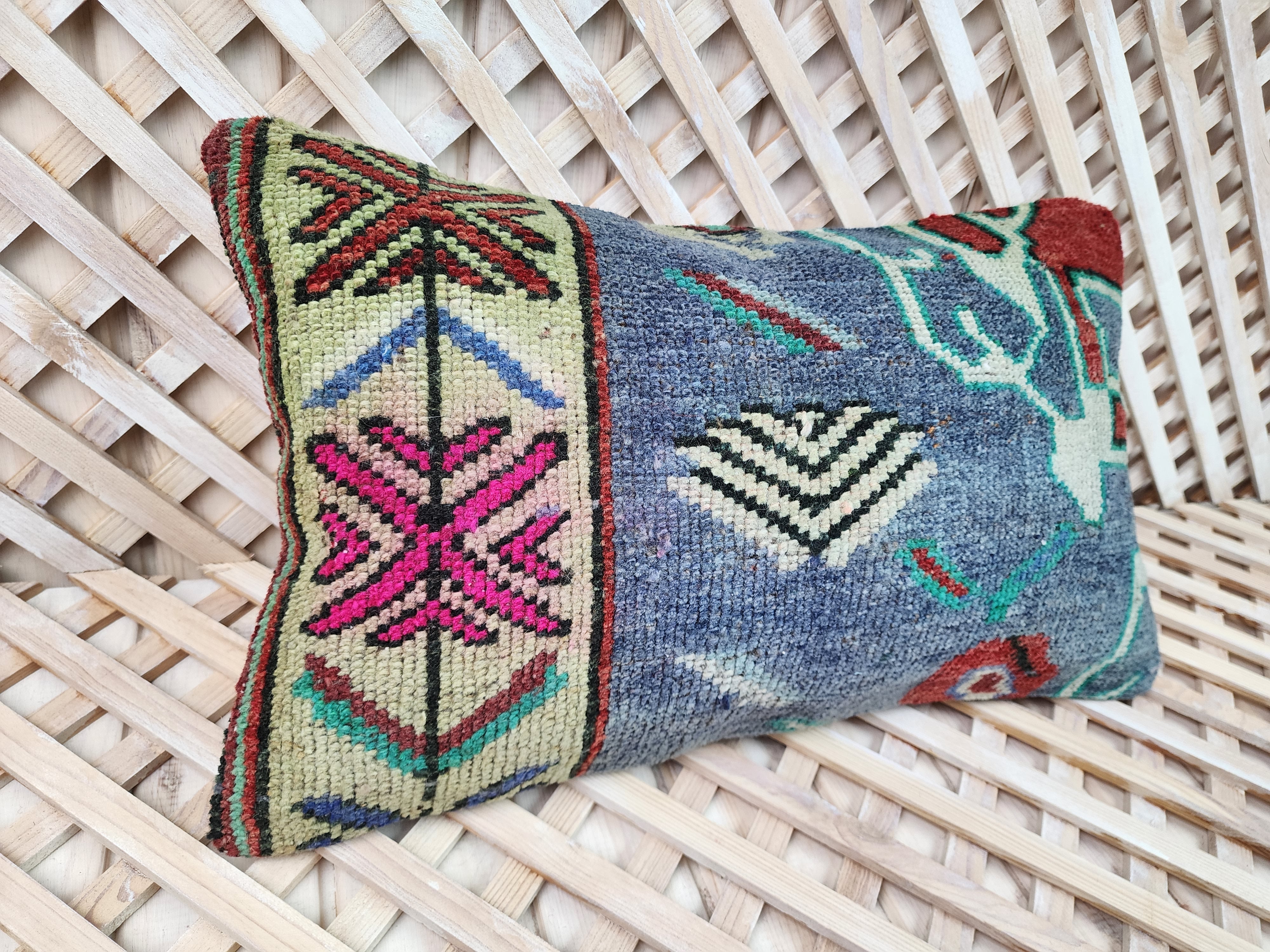 Vintage Carpet Pillow Cover 12x20 inch