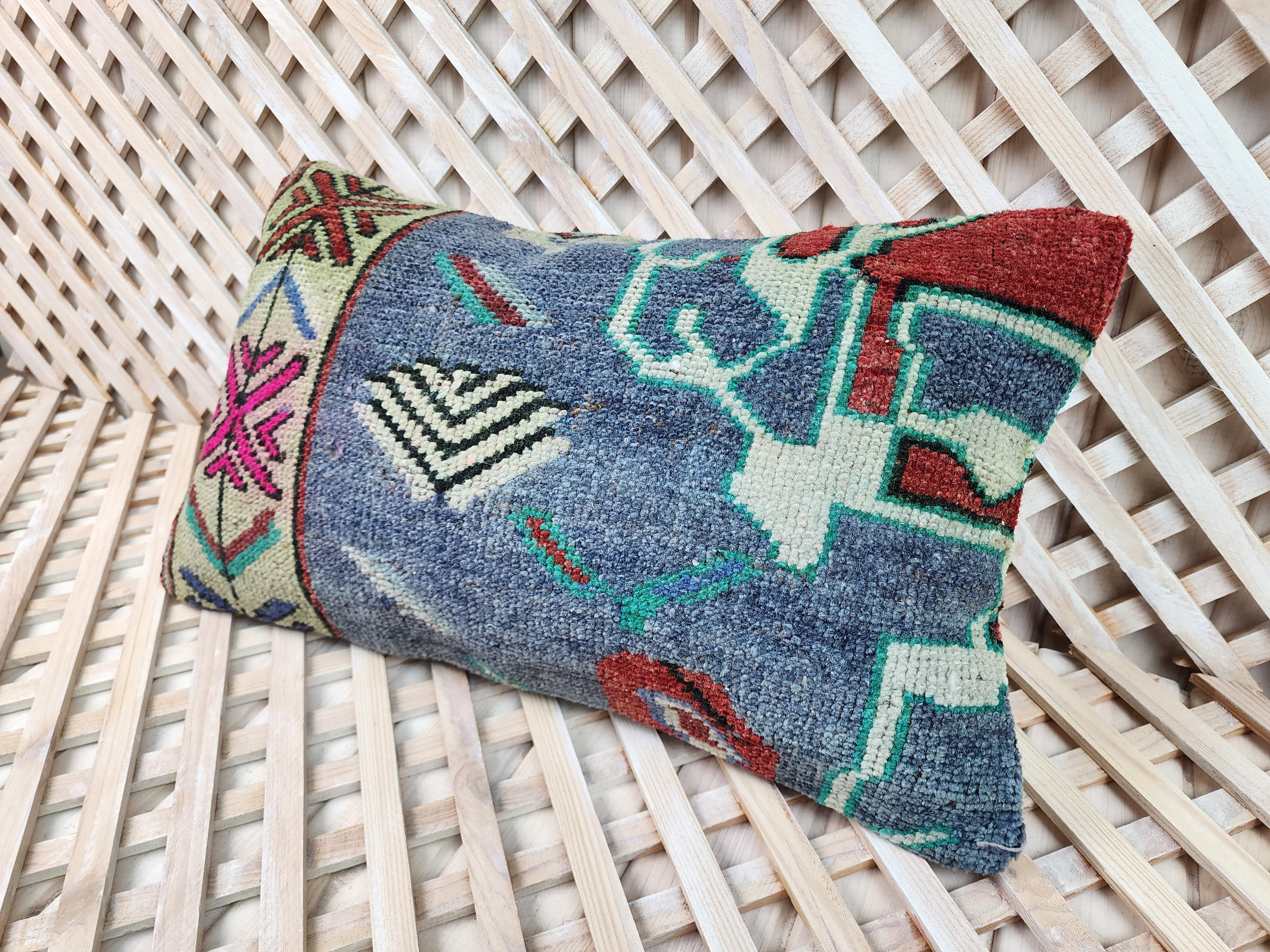 Vintage Carpet Pillow Cover 12x20 inch