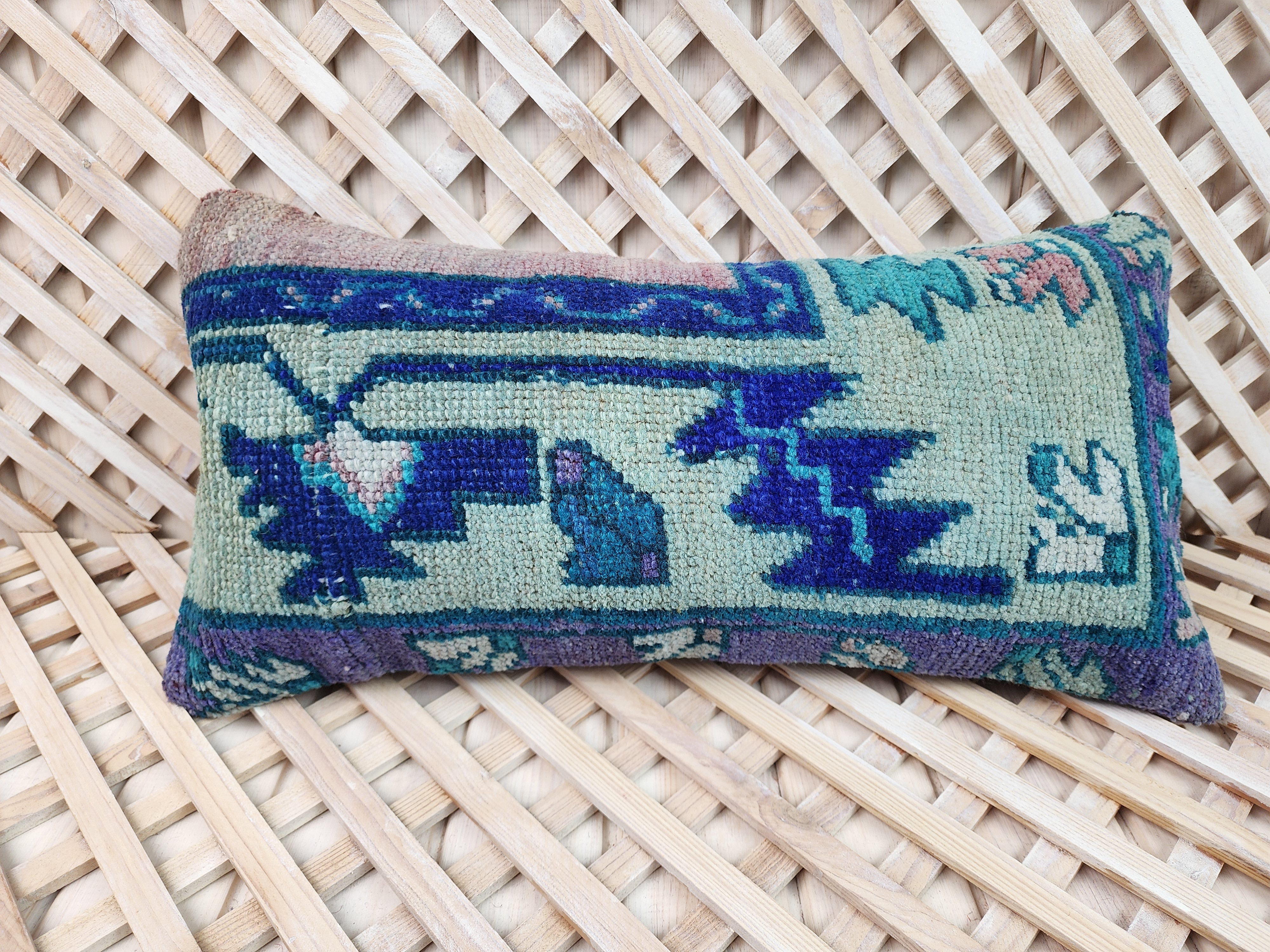 Vintage Carpet Pillow Cover 12x20 inch