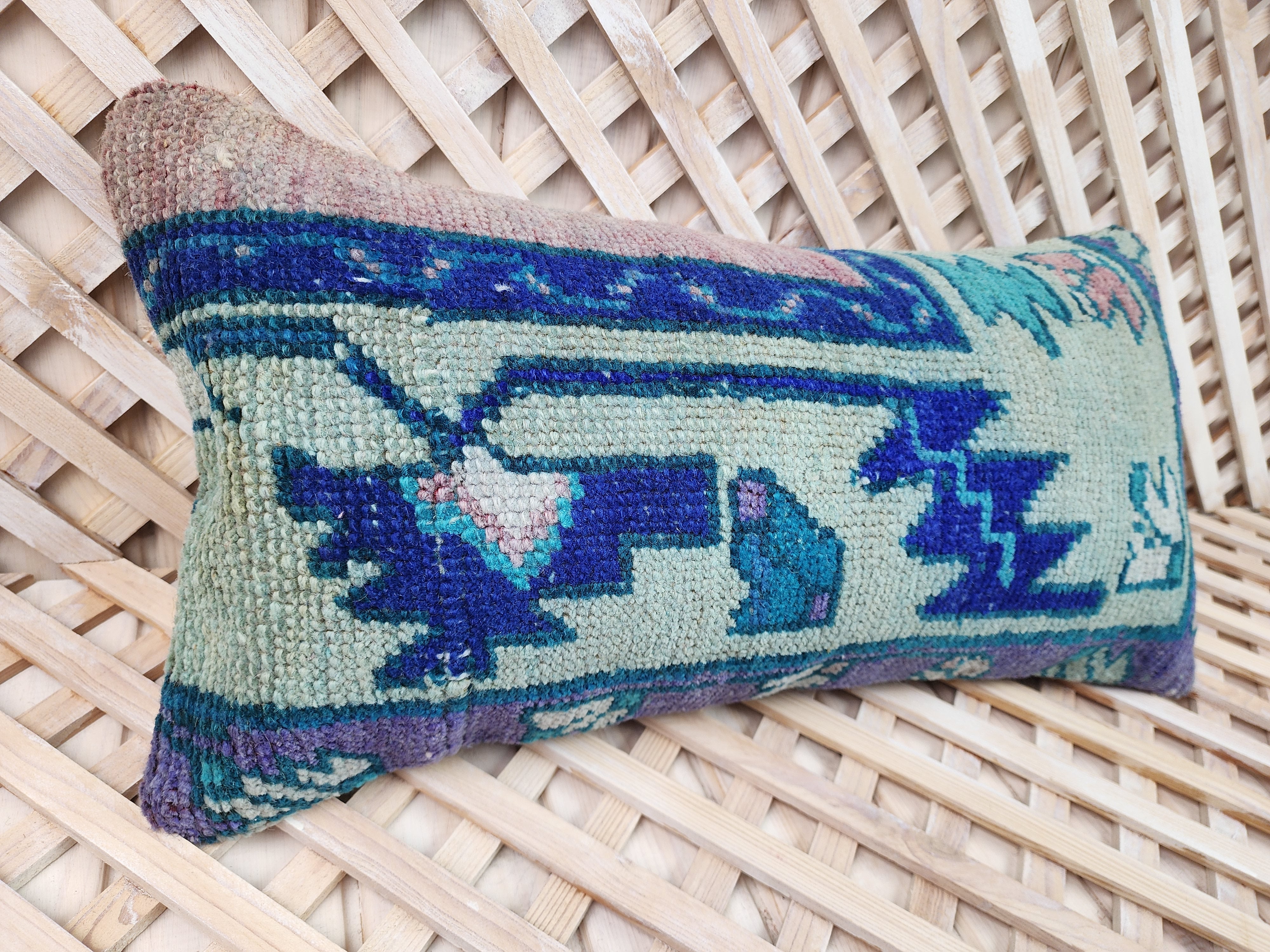 Vintage Carpet Pillow Cover 12x20 inch