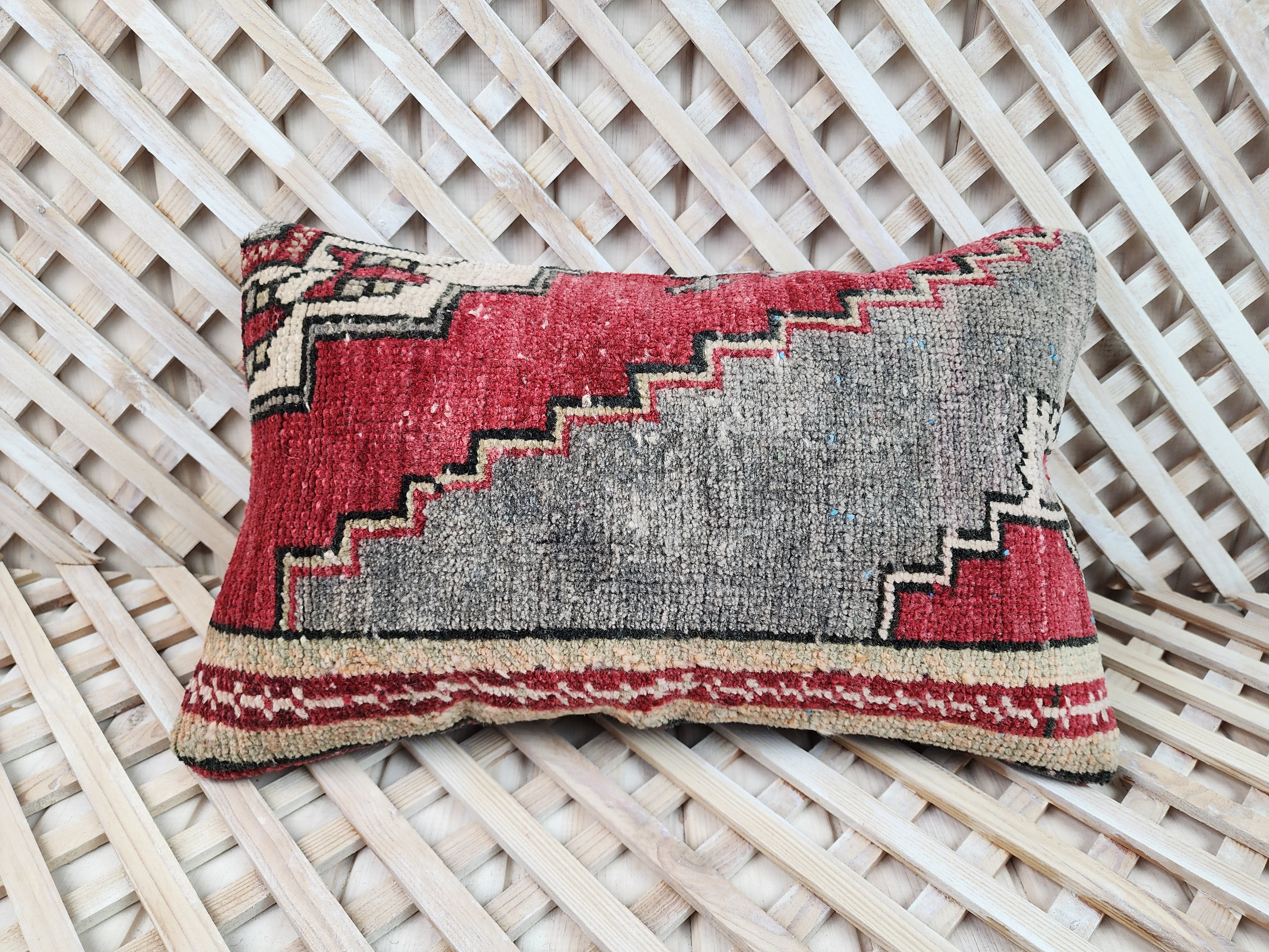 Vintage Turkish Carpet Pillow Cover 12x20 inch