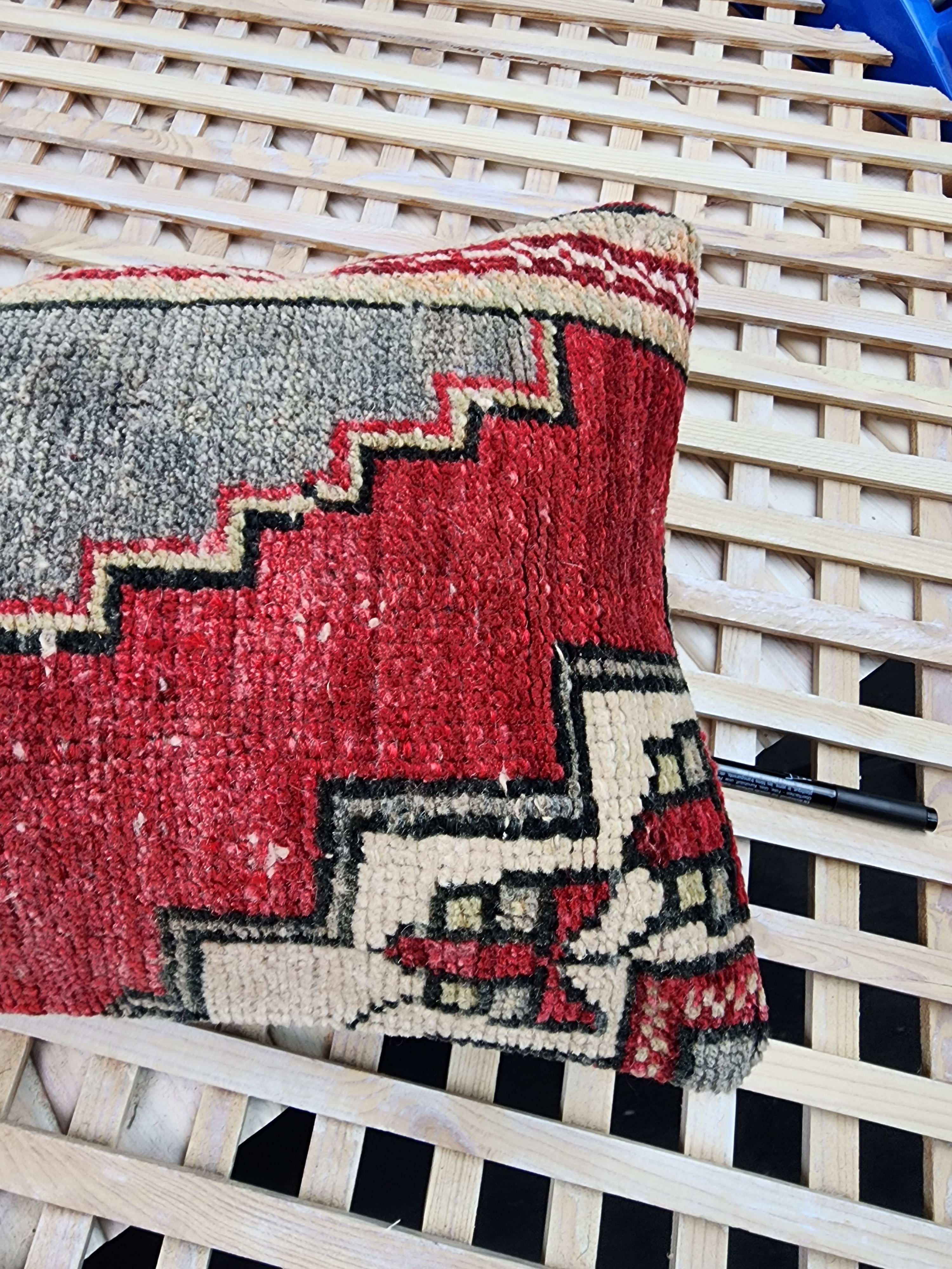 Vintage Turkish Carpet Pillow Cover 12x20 inch