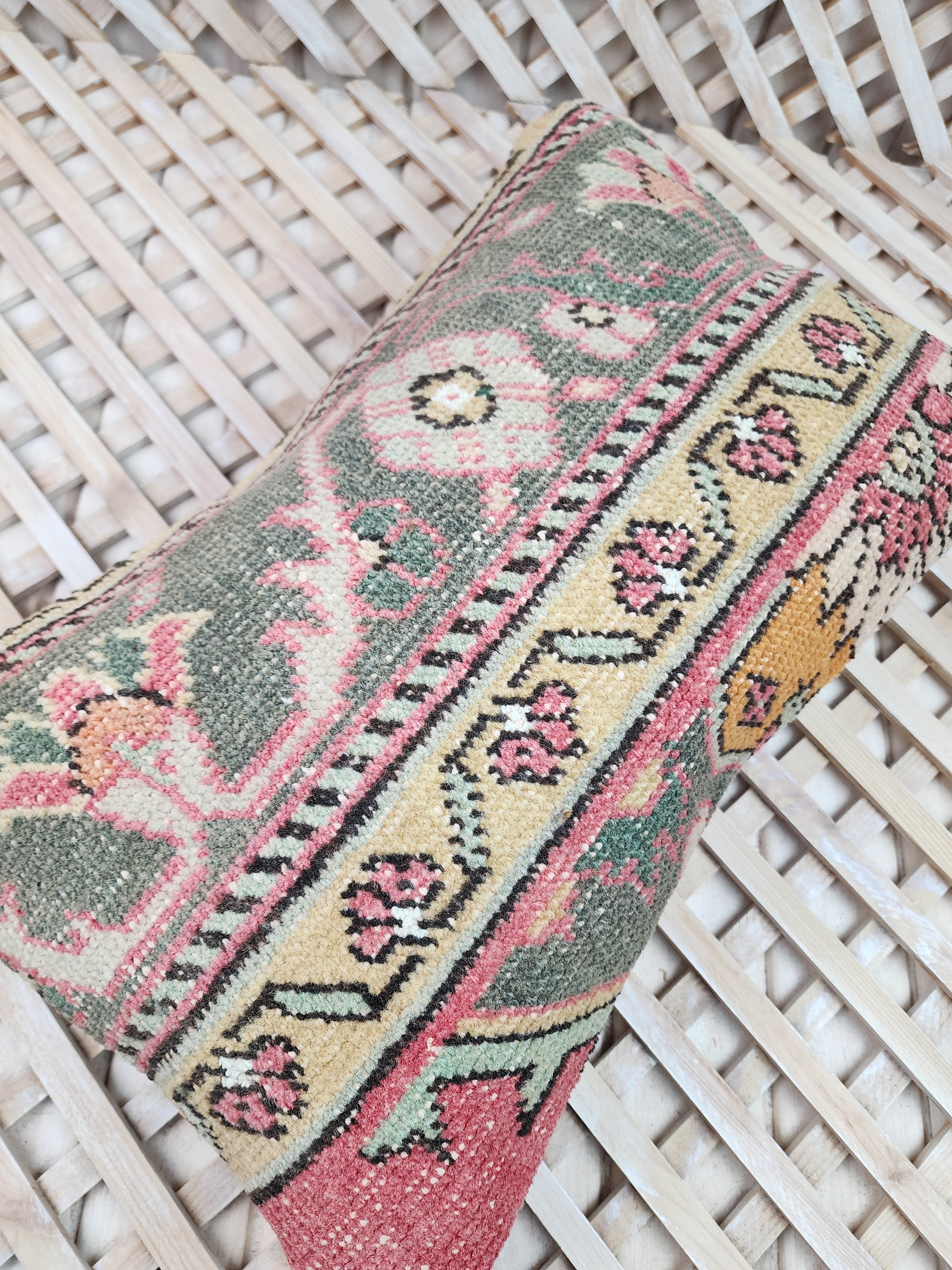 Vintage Carpet Pillow Cover 12x20 inch
