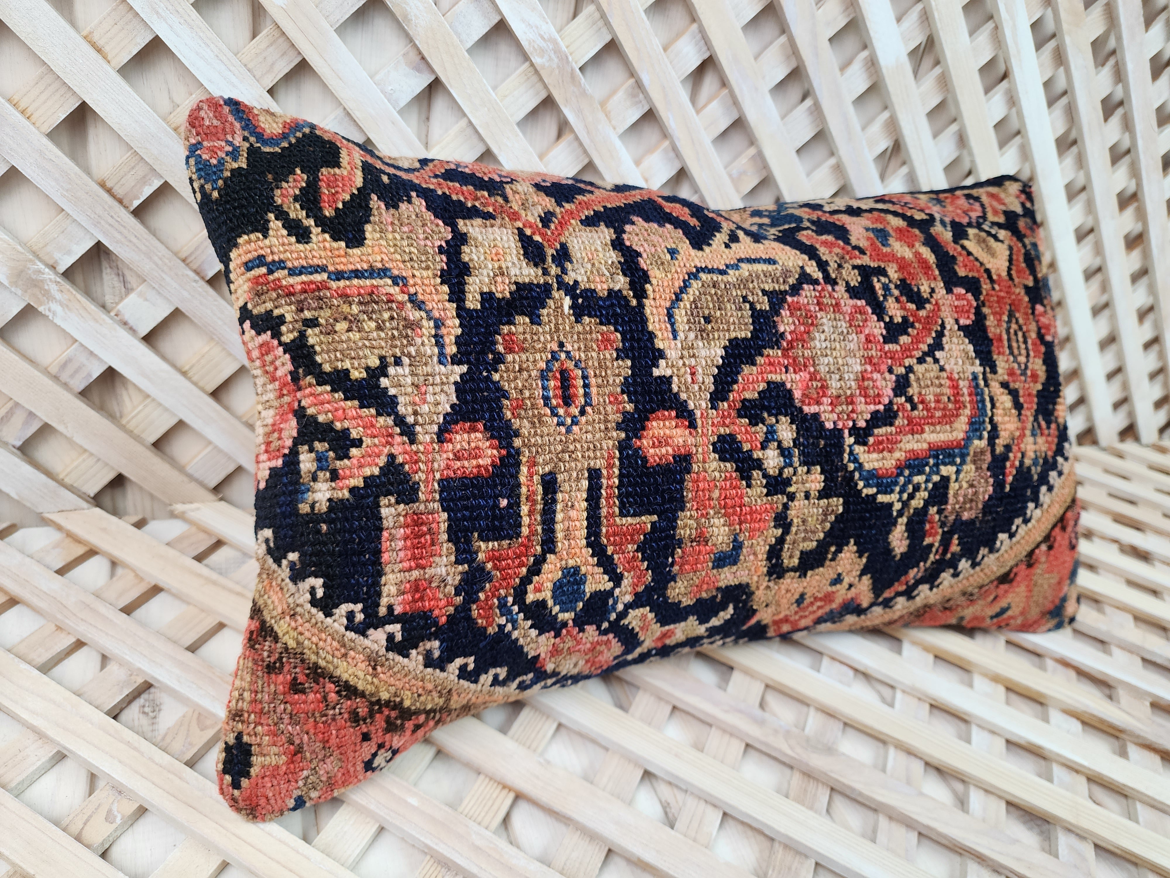 vintage Turkish Pillow Cover — back view