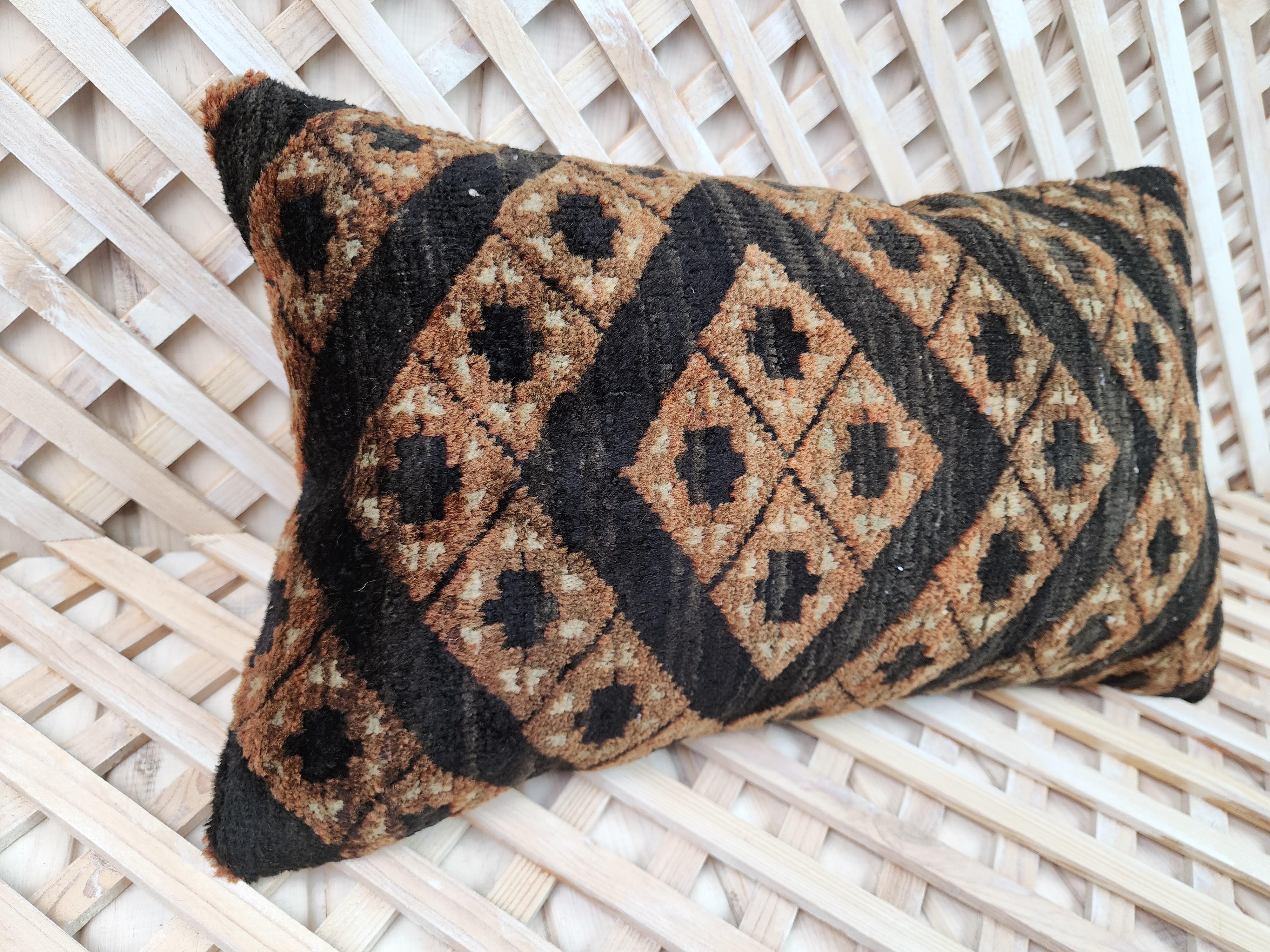 antique Persian Pillow Cover — back view