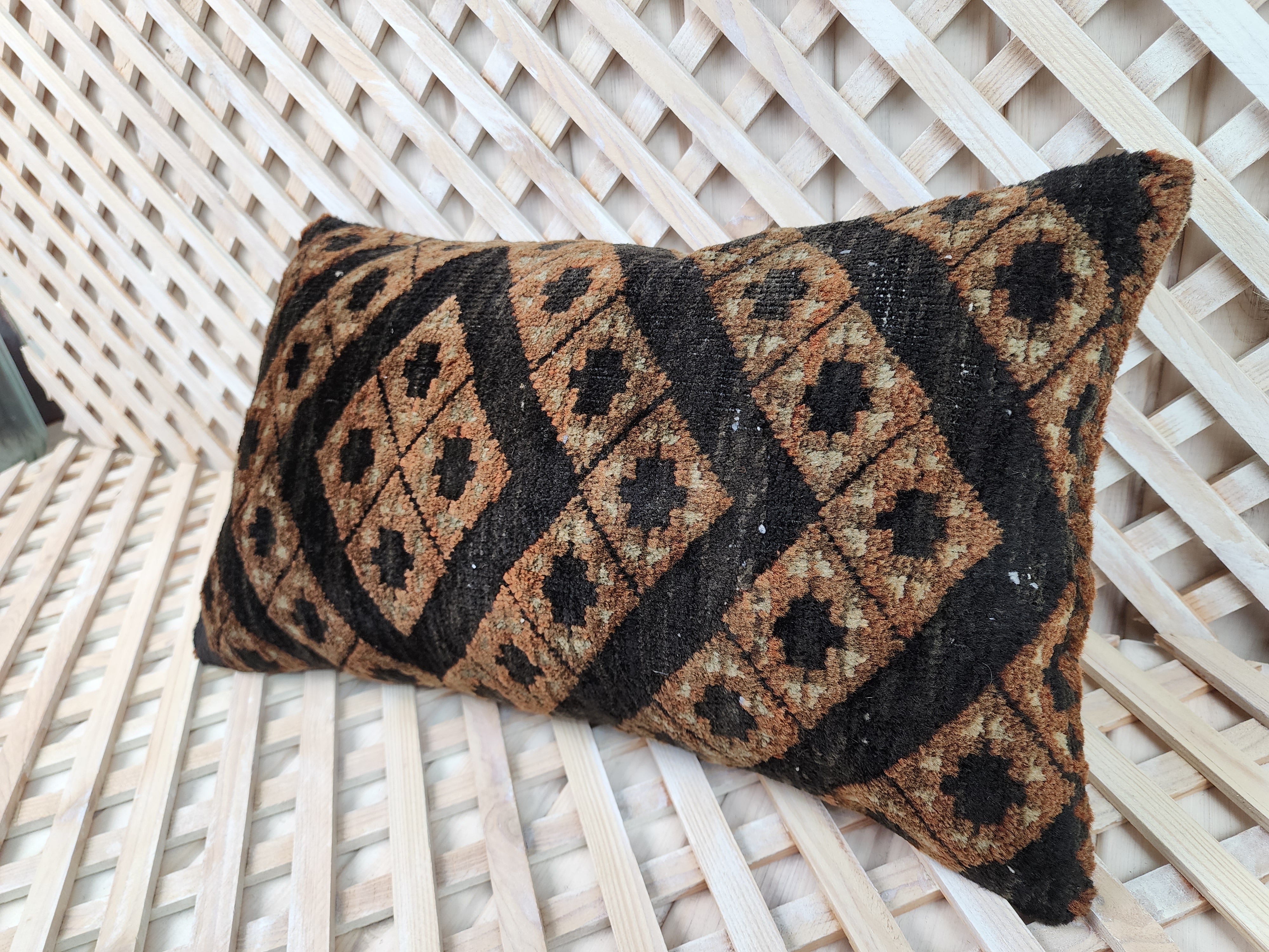 antique Persian Pillow Cover — detail texture