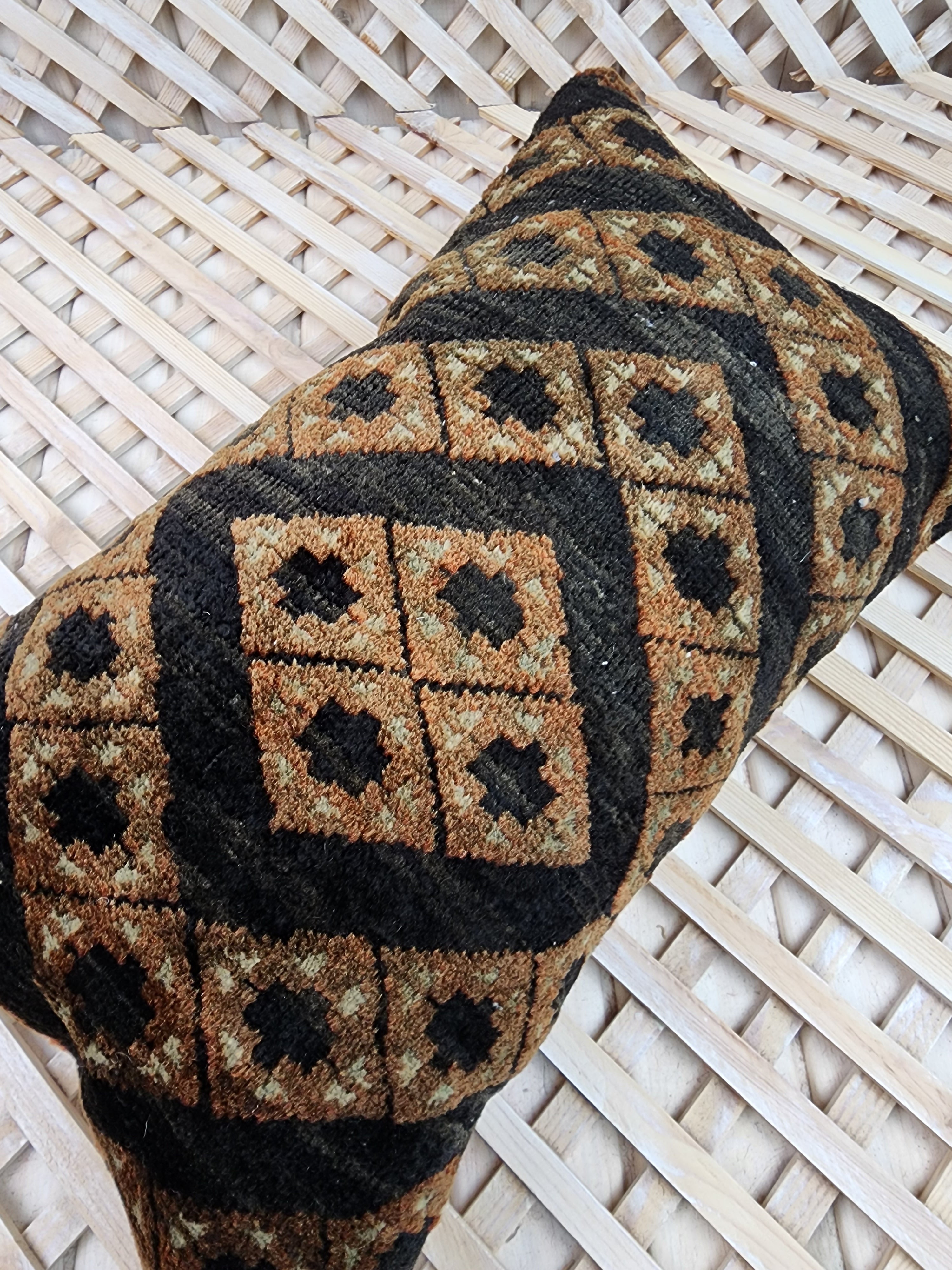 antique Persian Pillow Cover — pattern close-up