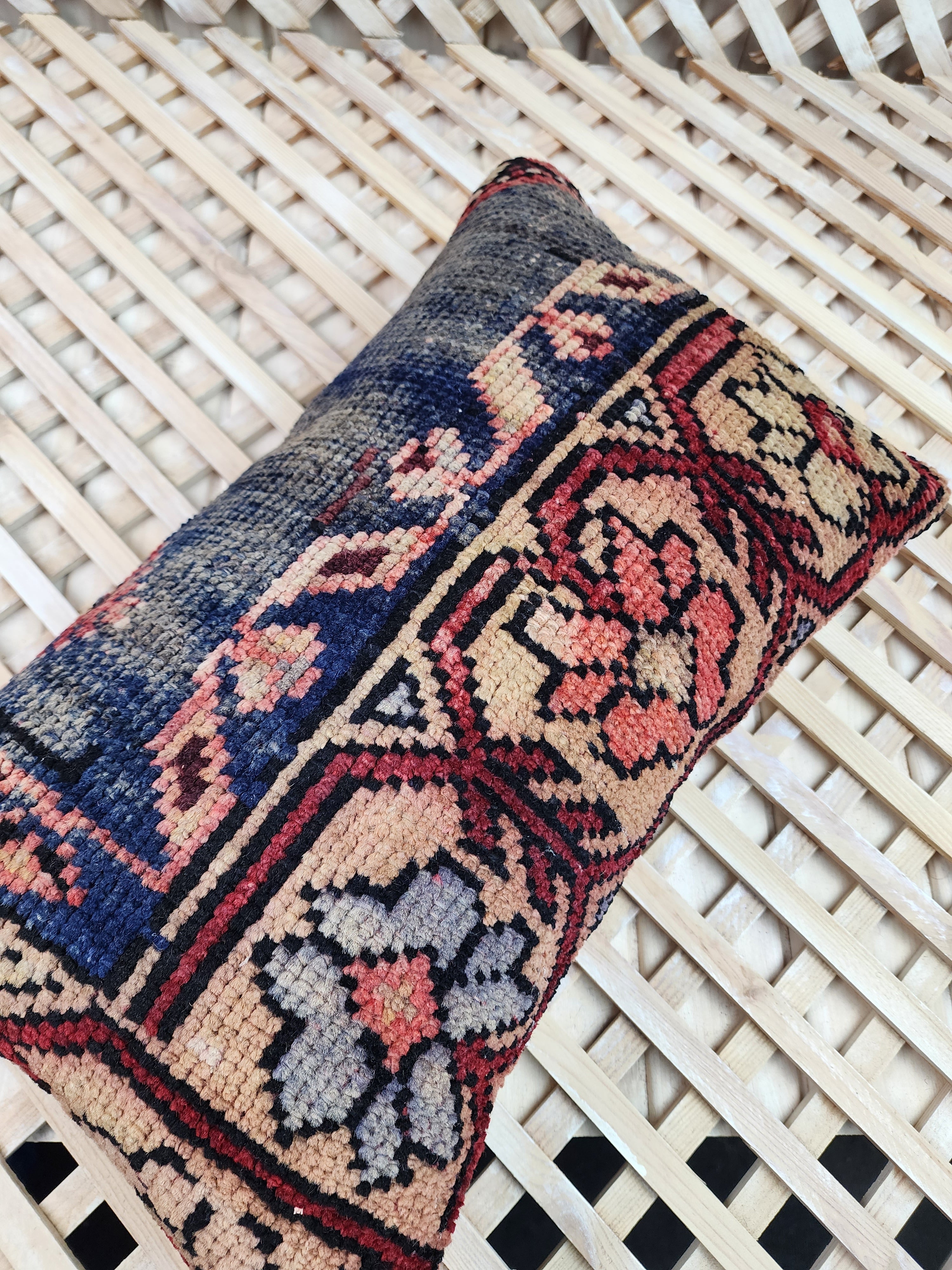 Vintage Carpet Pillow Cover 12x20 inch