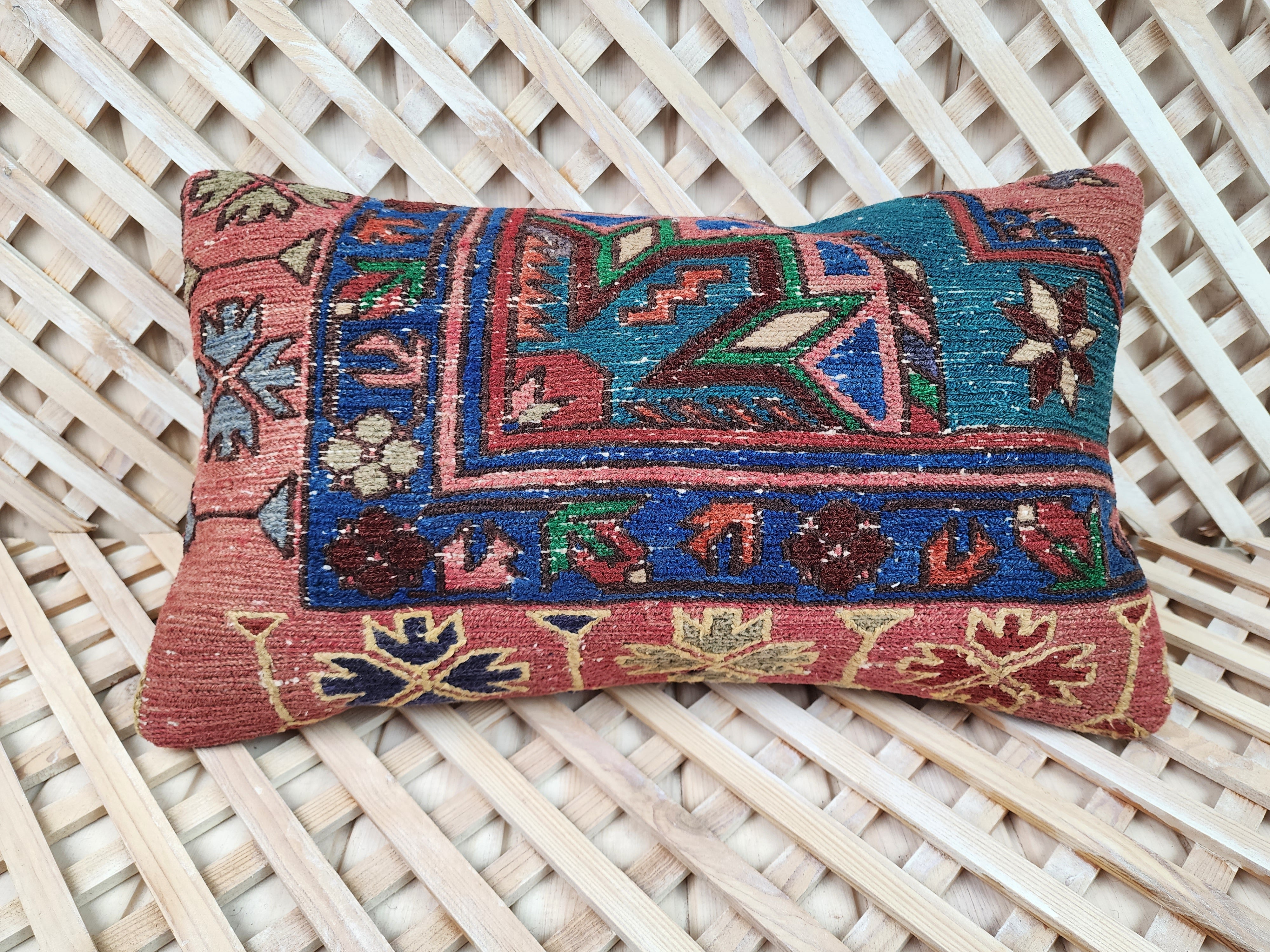 Vintage Kilim Pillow Cover 12x20 inch