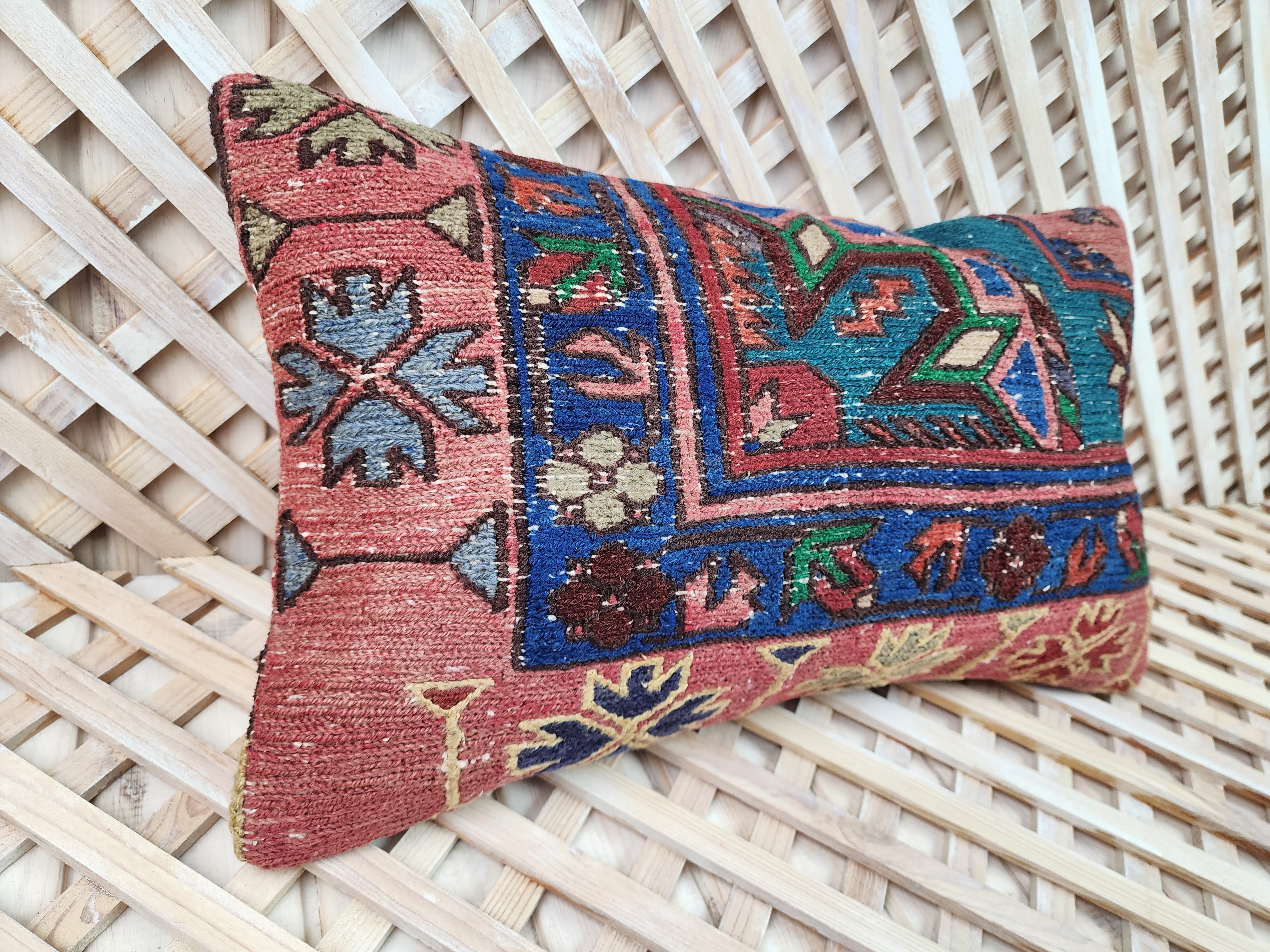 Vintage Kilim Pillow Cover 12x20 inch