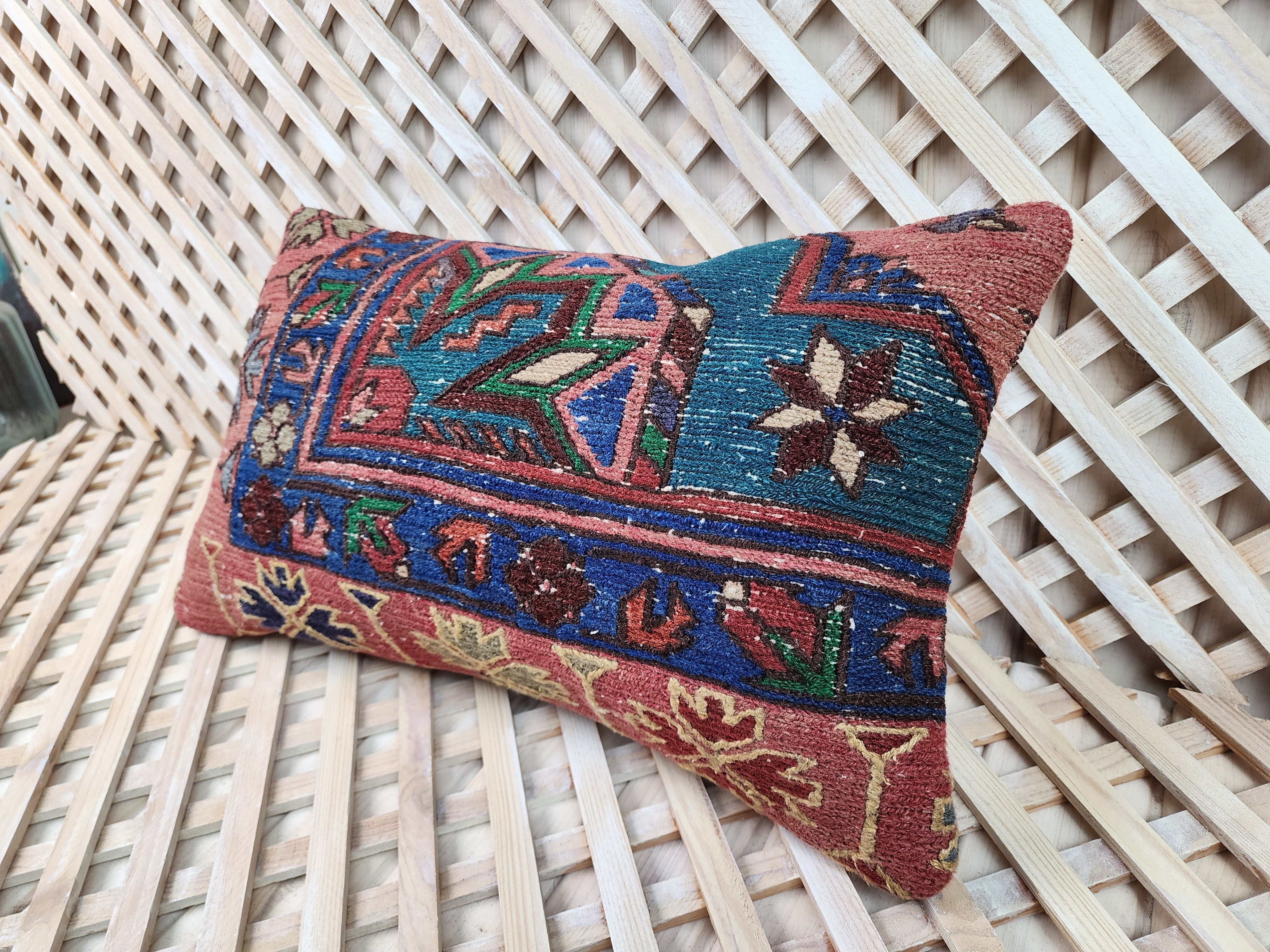 Vintage Kilim Pillow Cover 12x20 inch