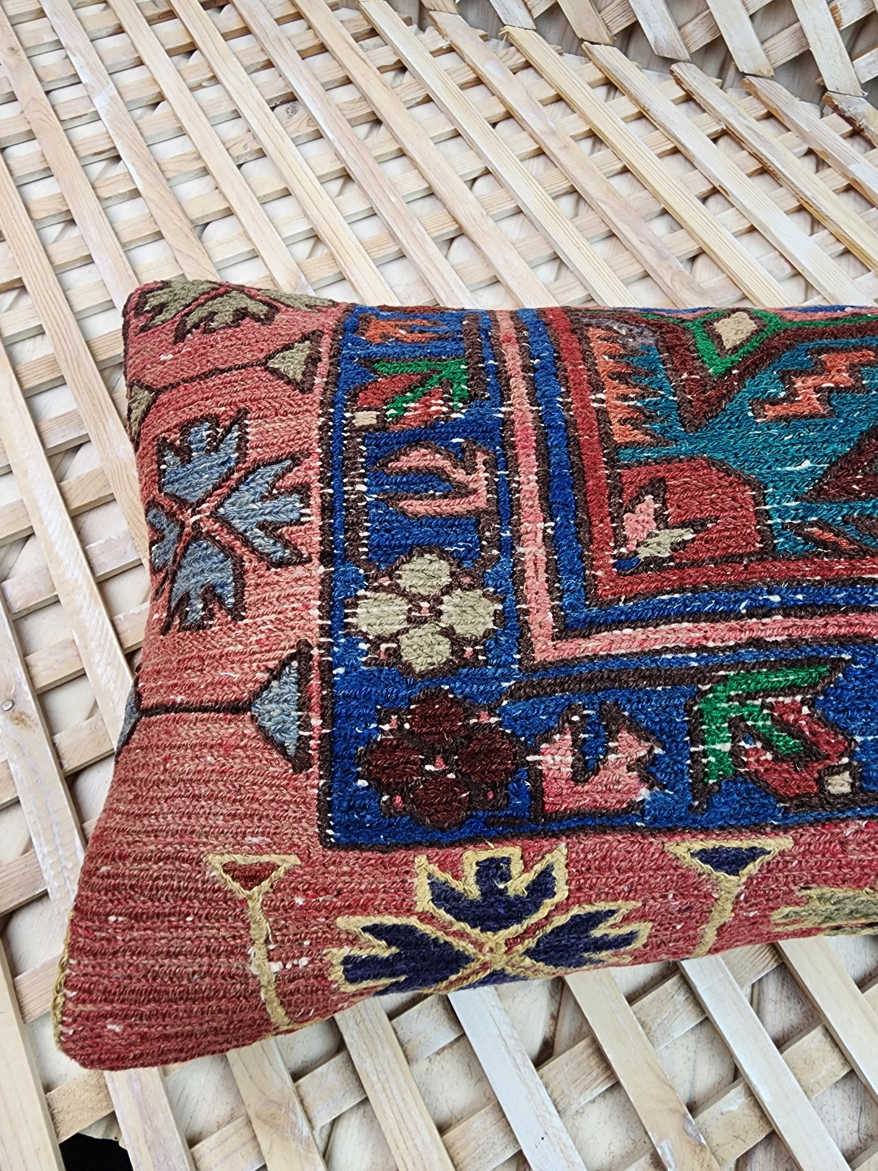 Vintage Kilim Pillow Cover 12x20 inch