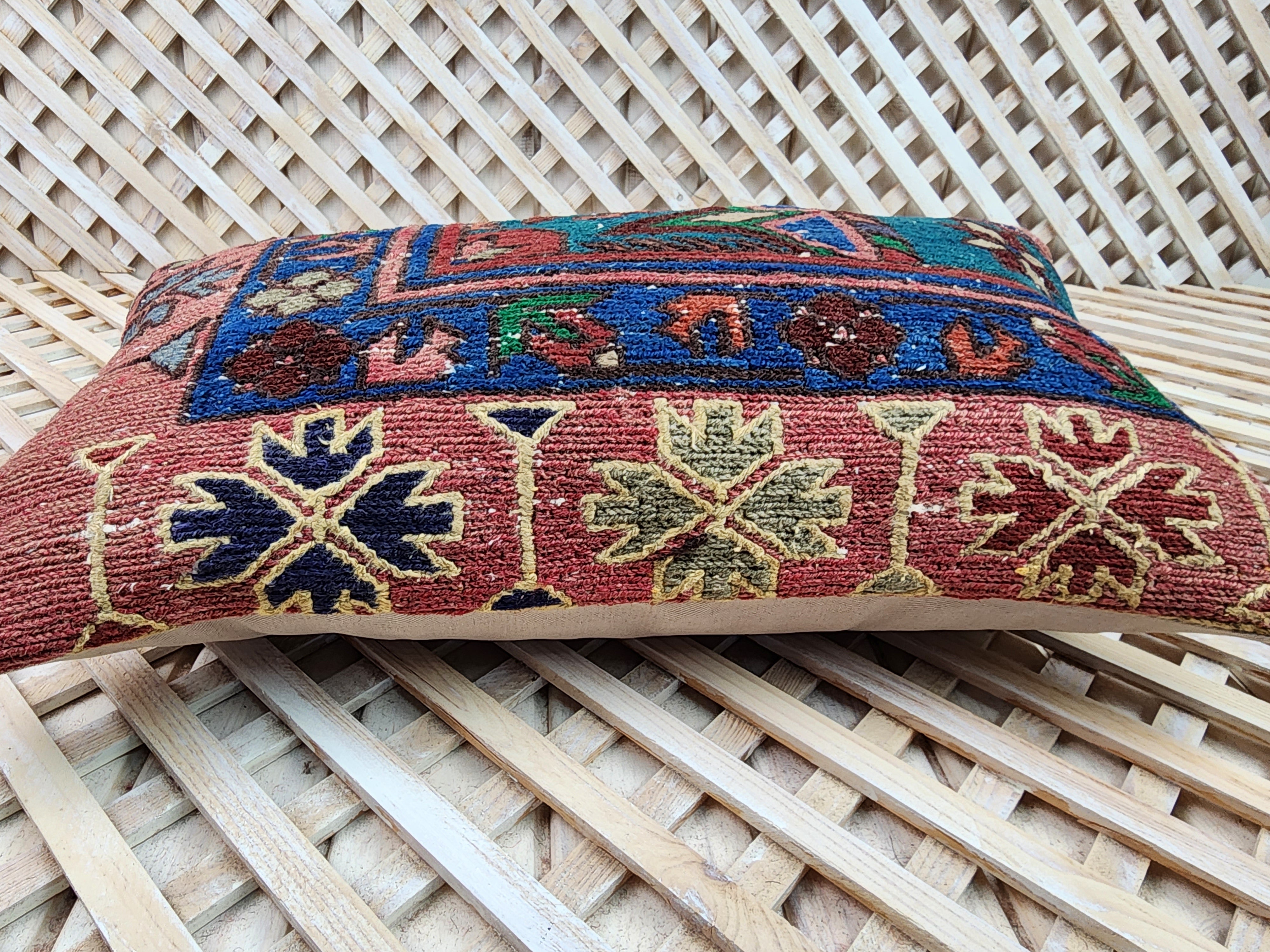 Vintage Kilim Pillow Cover 12x20 inch