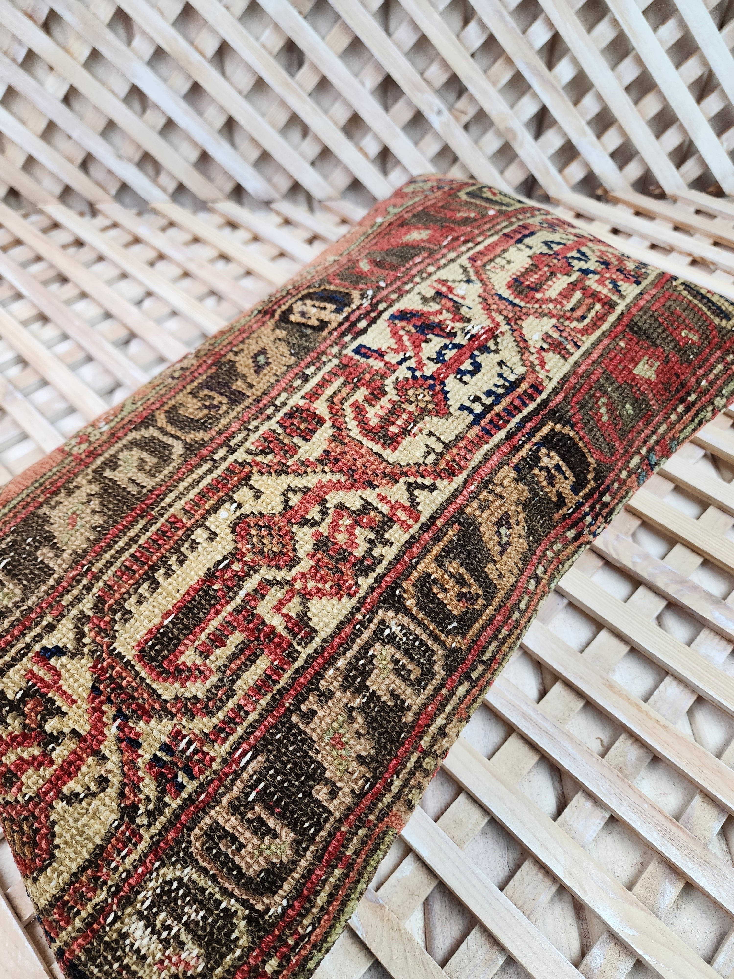 antique Persian Pillow Cover — pattern close-up