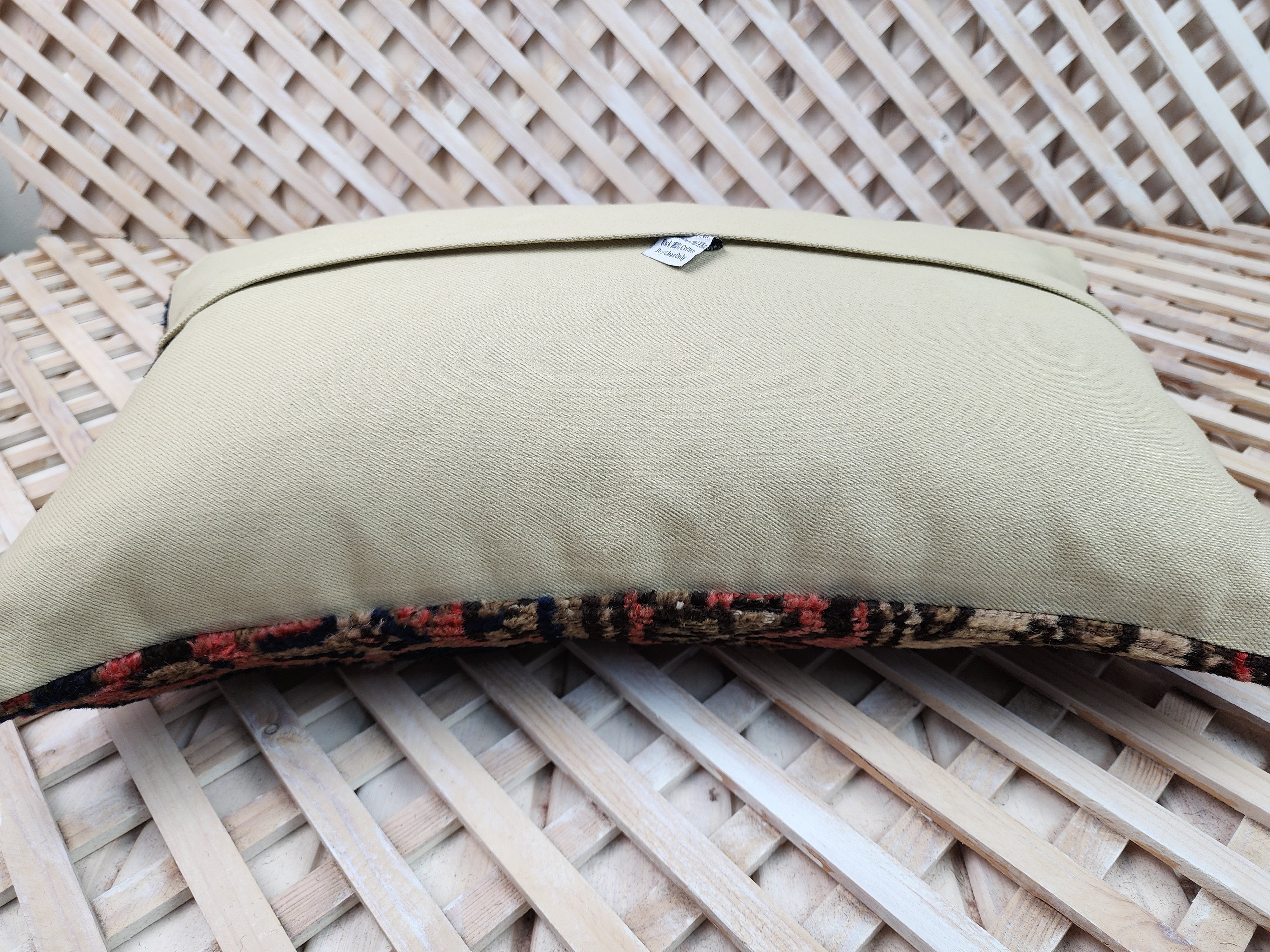 antique Persian Pillow Cover — corner detail