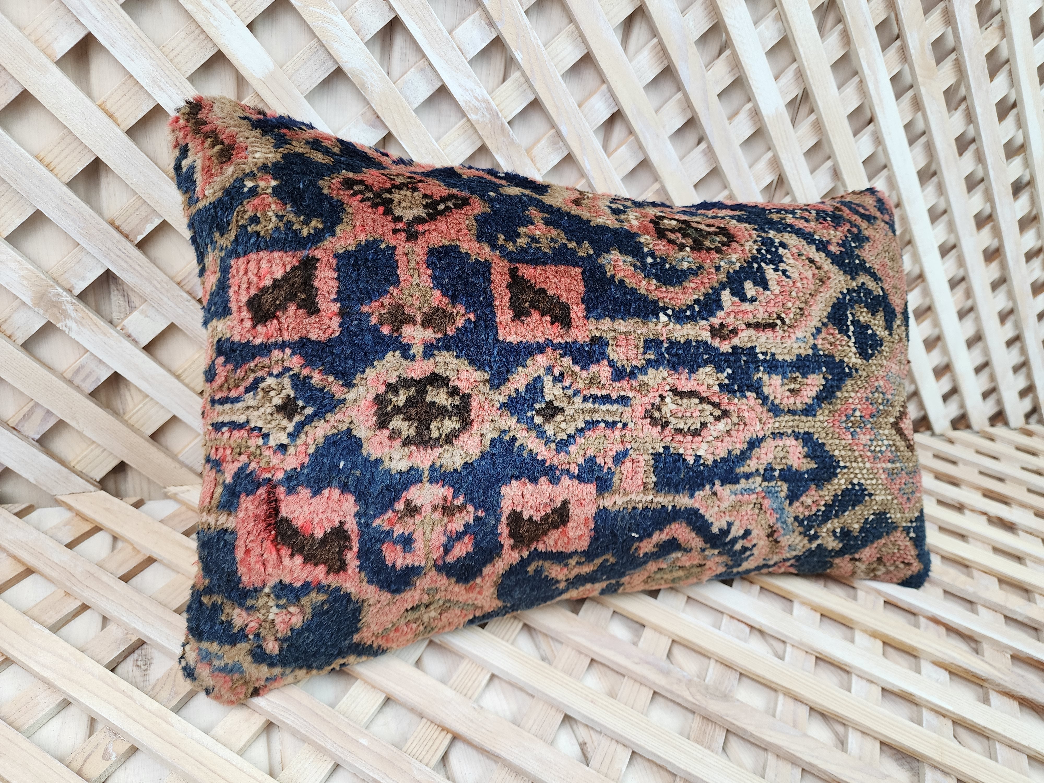 antique Persian Pillow Cover — back view