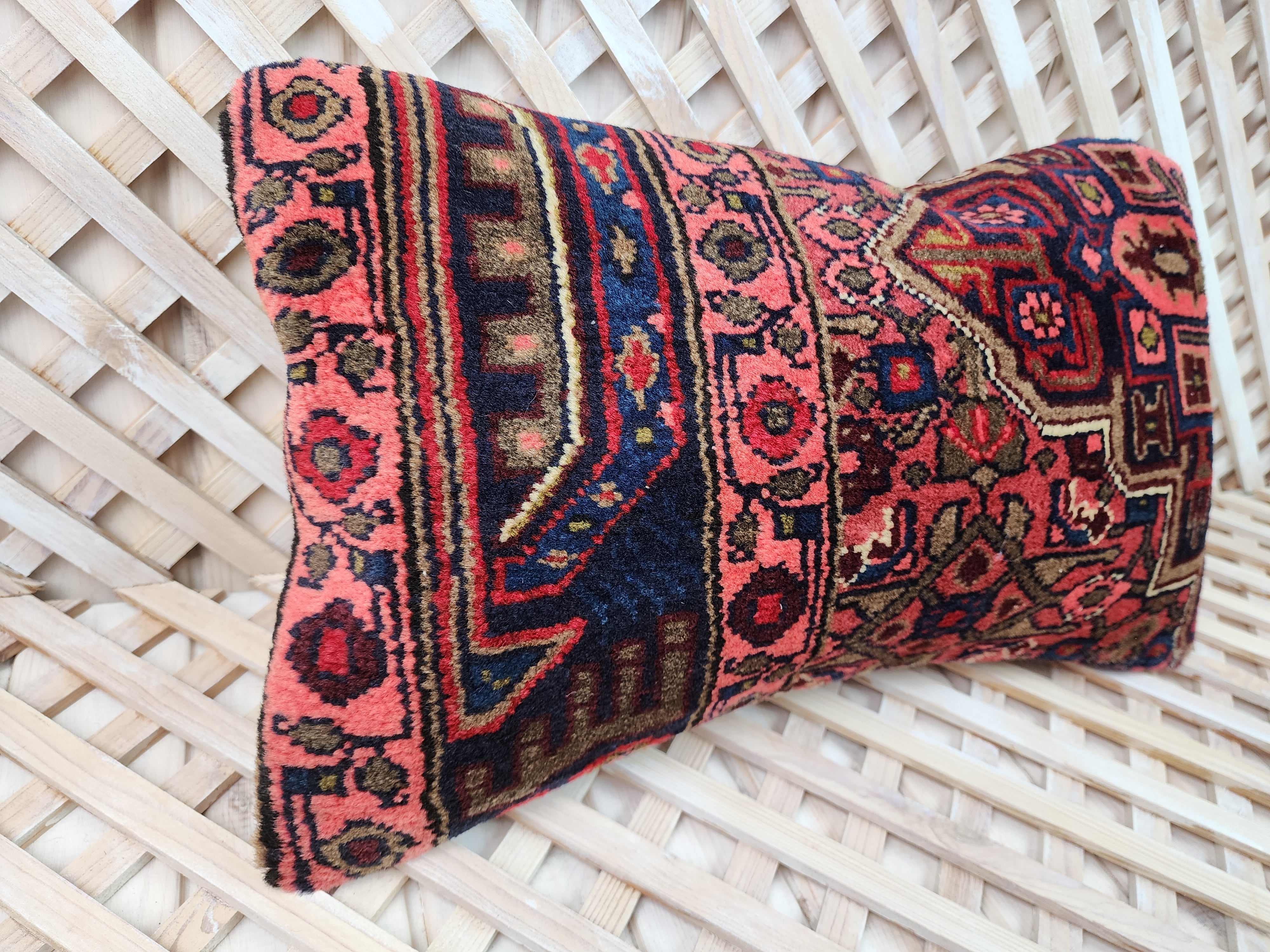 vintage Persian Pillow Cover — back view