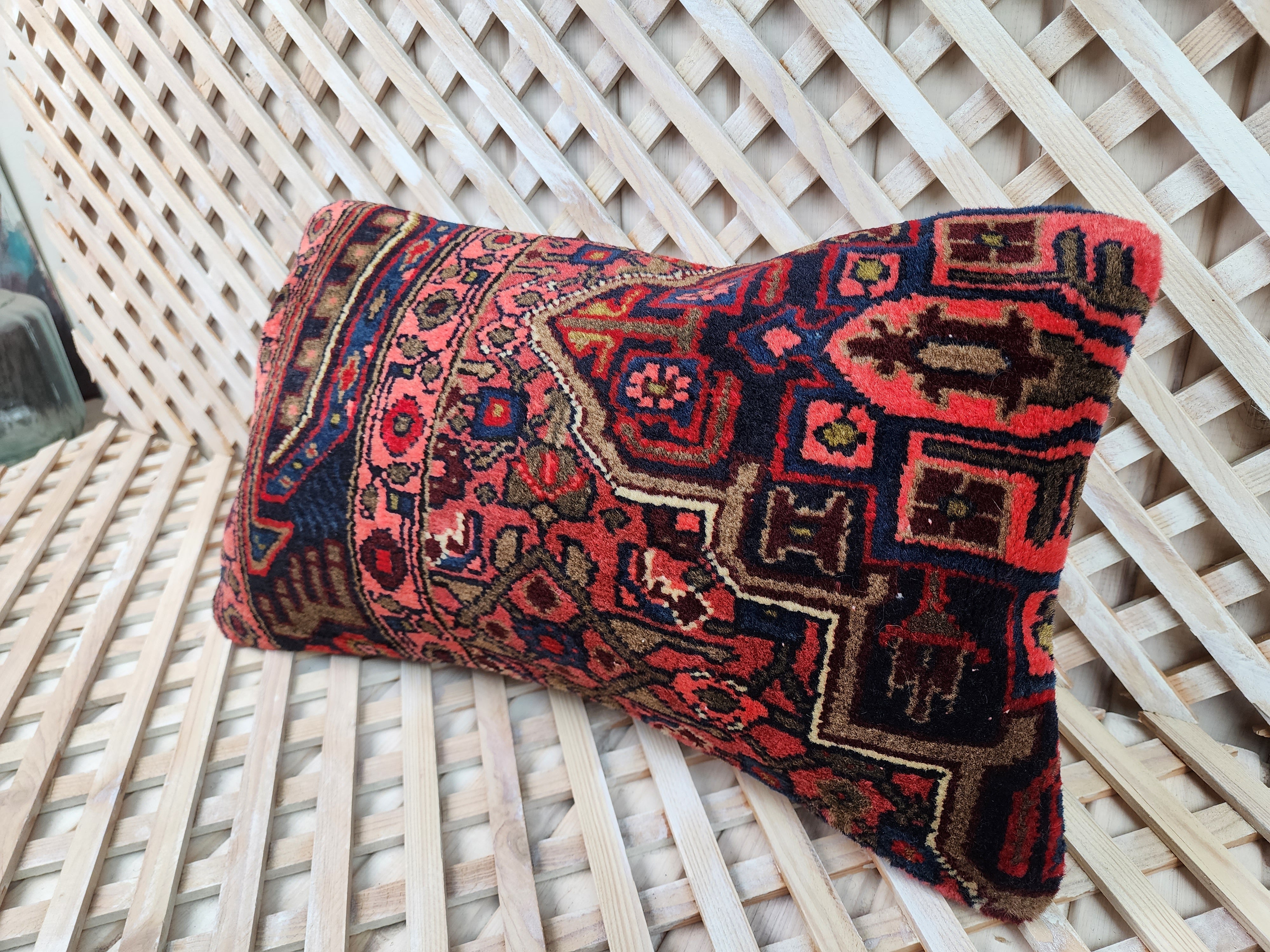 vintage Persian Pillow Cover — detail texture