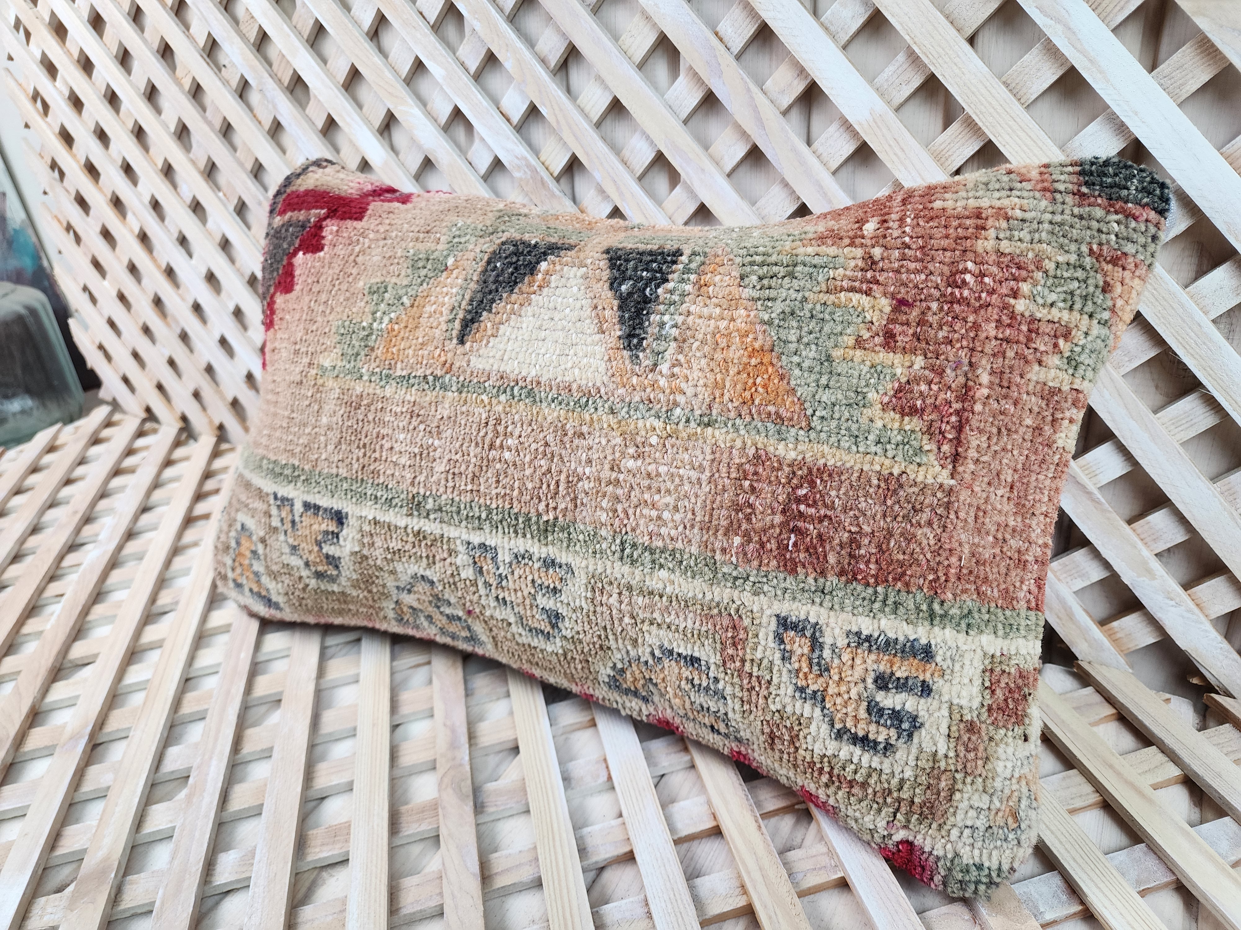 Vintage Carpet Pillow Cover 12x20 inch