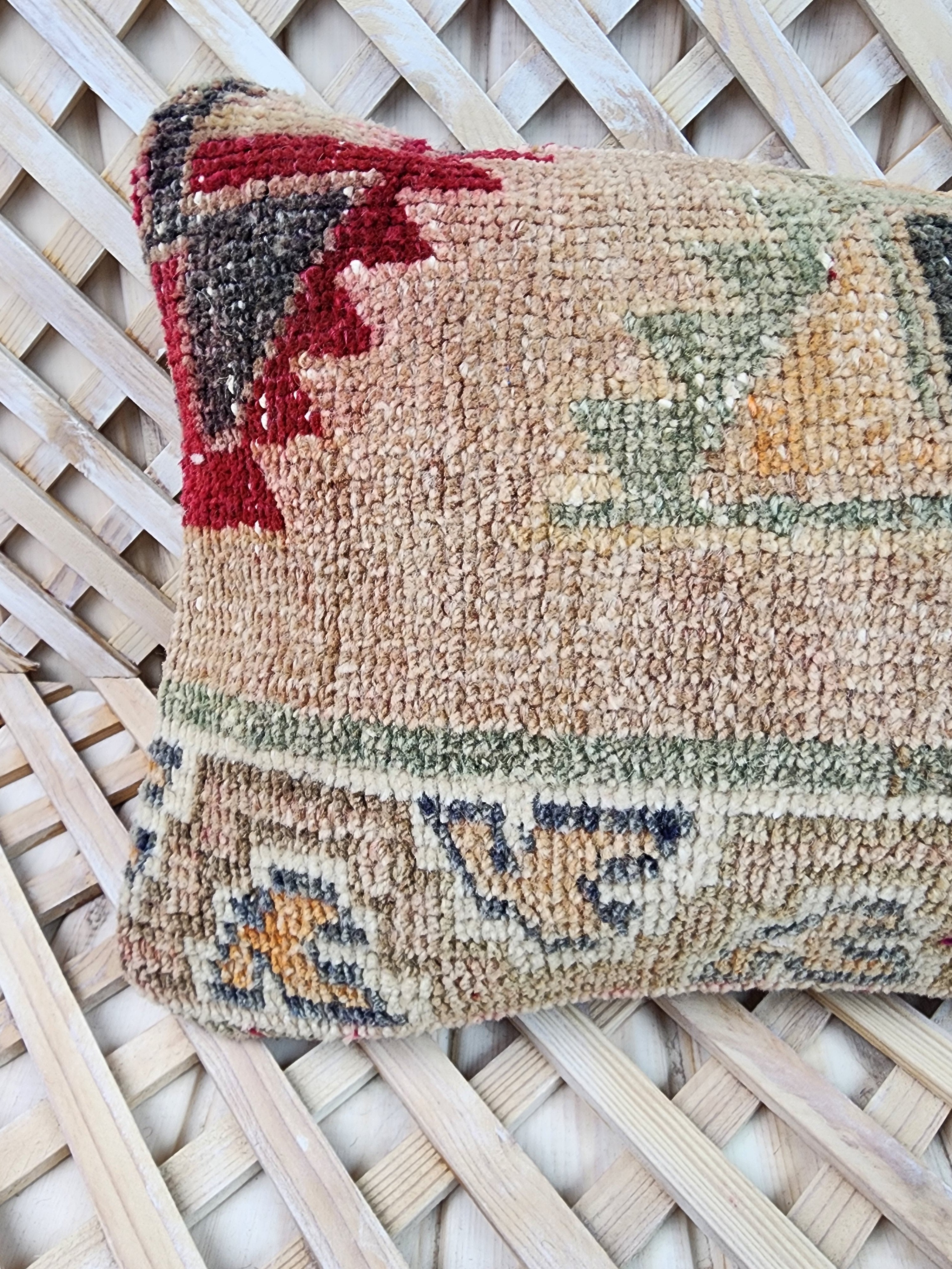 Vintage Carpet Pillow Cover 12x20 inch