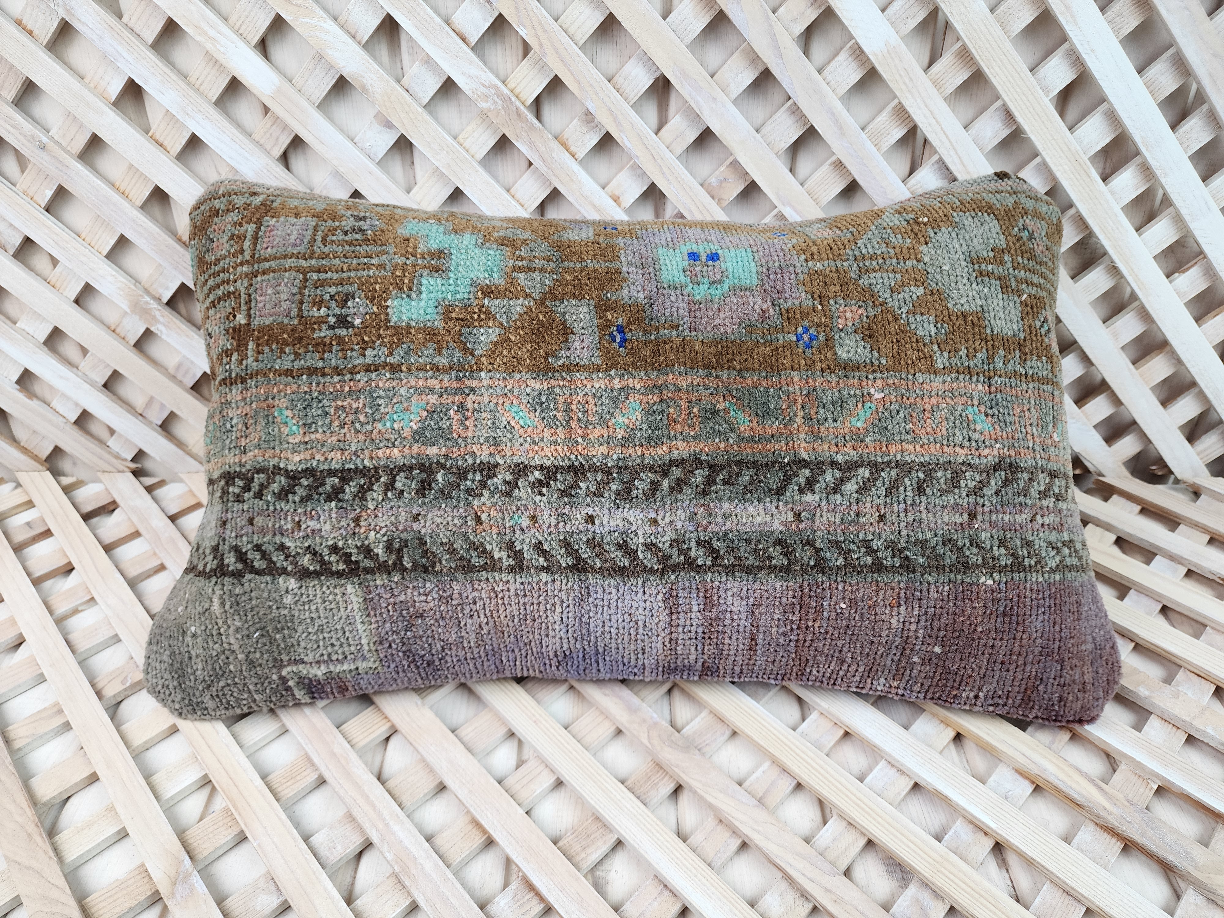 Vintage Carpet Pillow Cover 12x20 inch