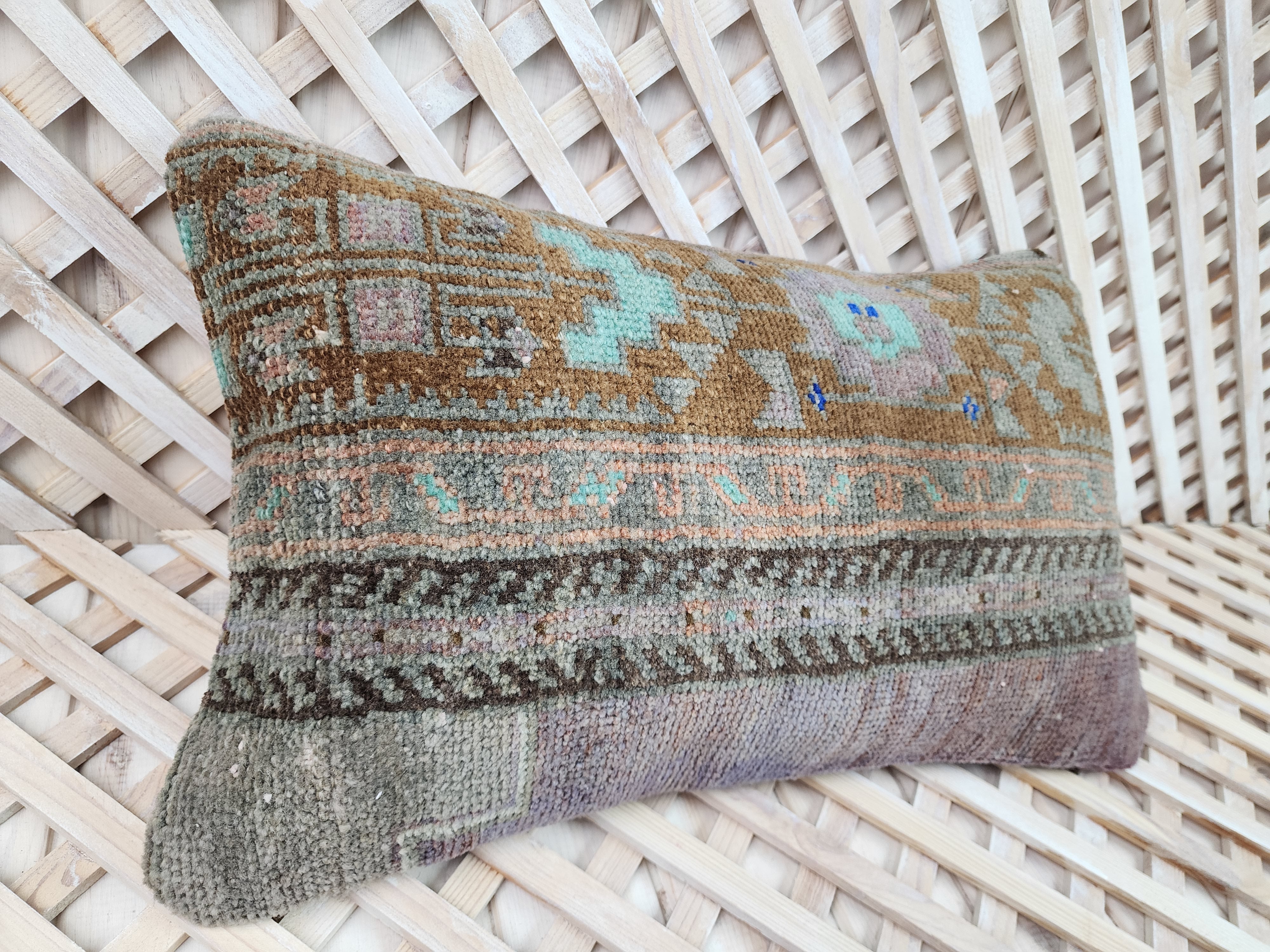 Vintage Carpet Pillow Cover 12x20 inch