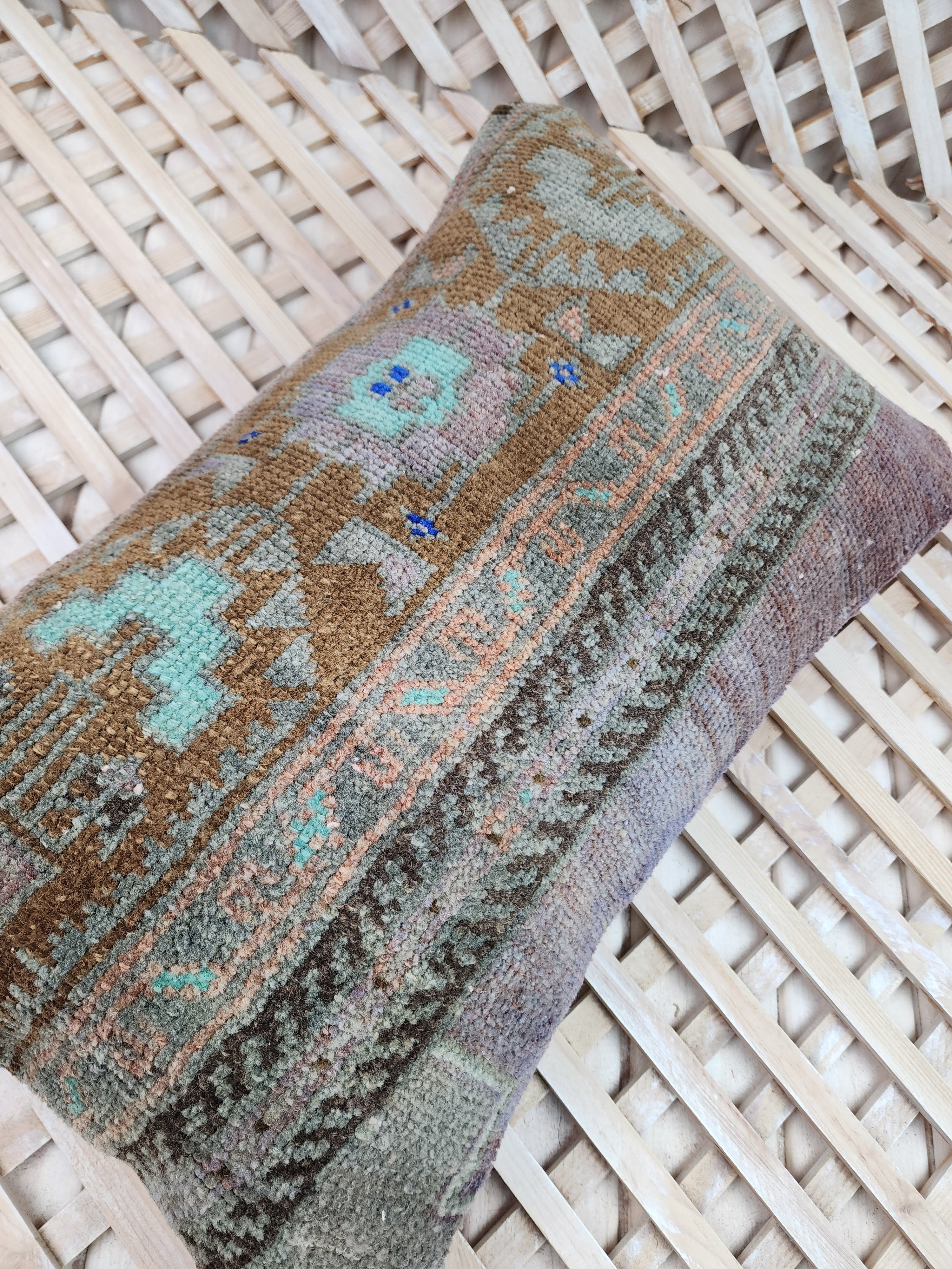 Vintage Carpet Pillow Cover 12x20 inch