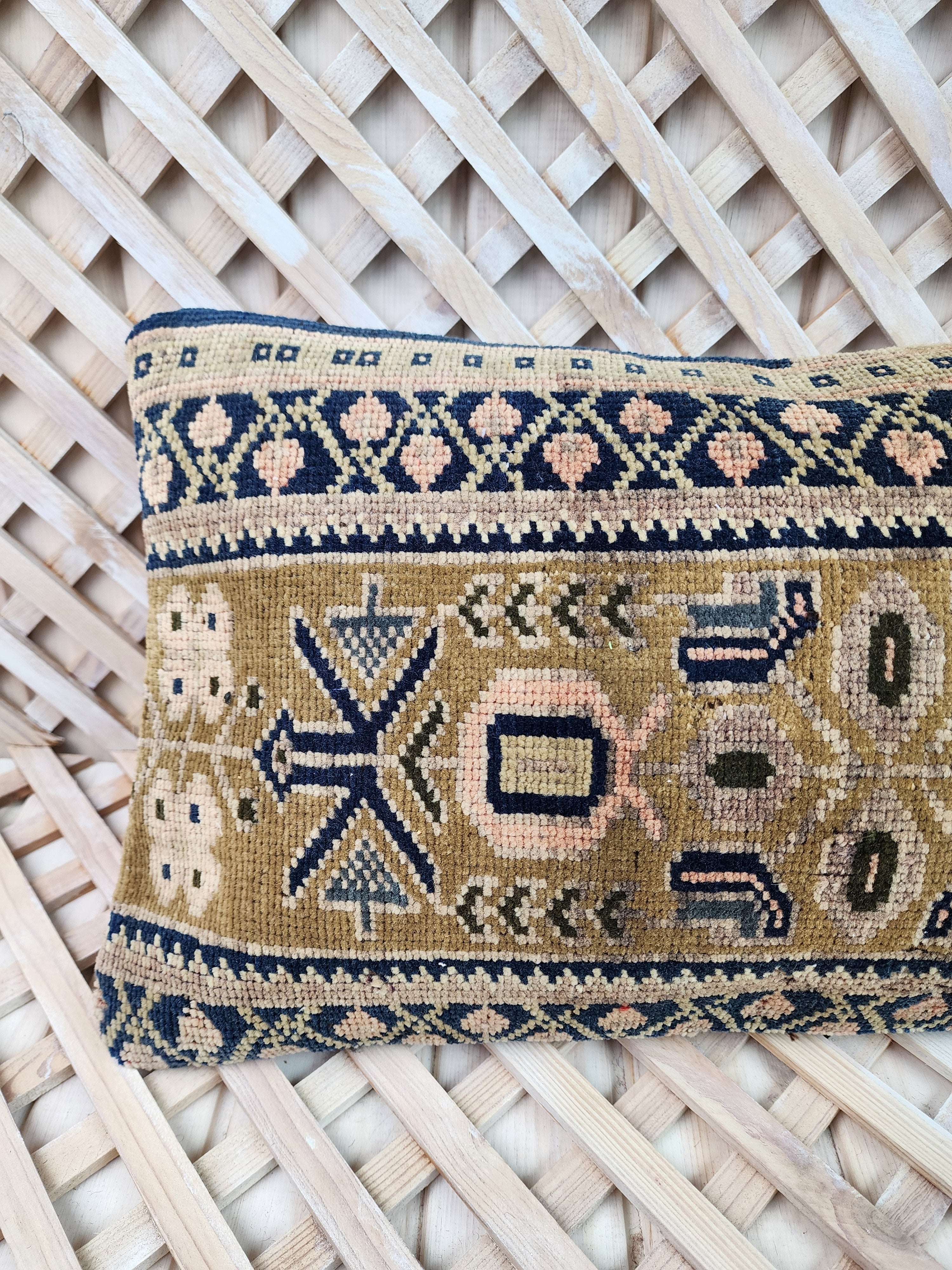 Vintage Carpet Pillow Cover 12x20 inch