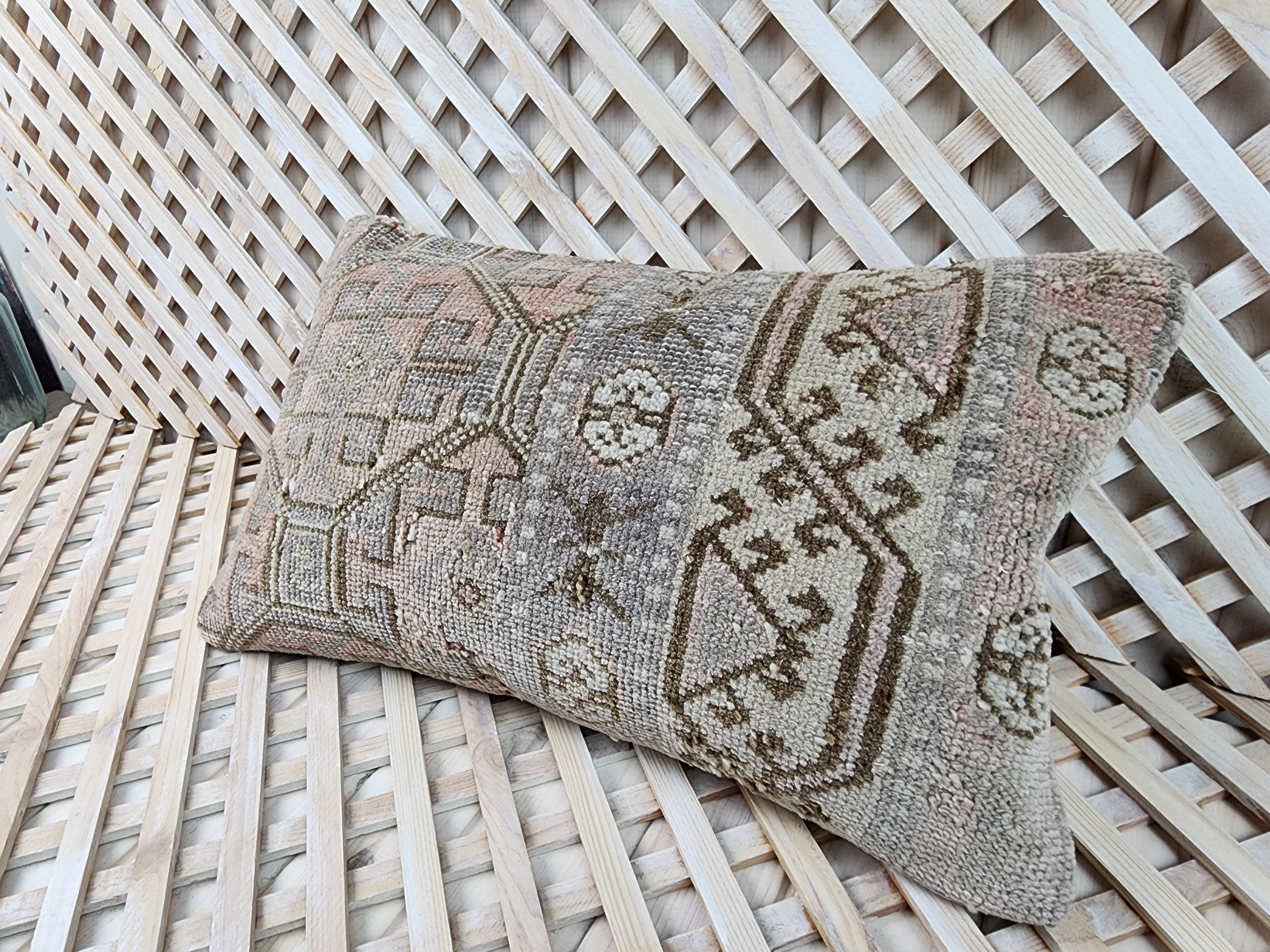Vintage Carpet Pillow Cover 12x20 inch