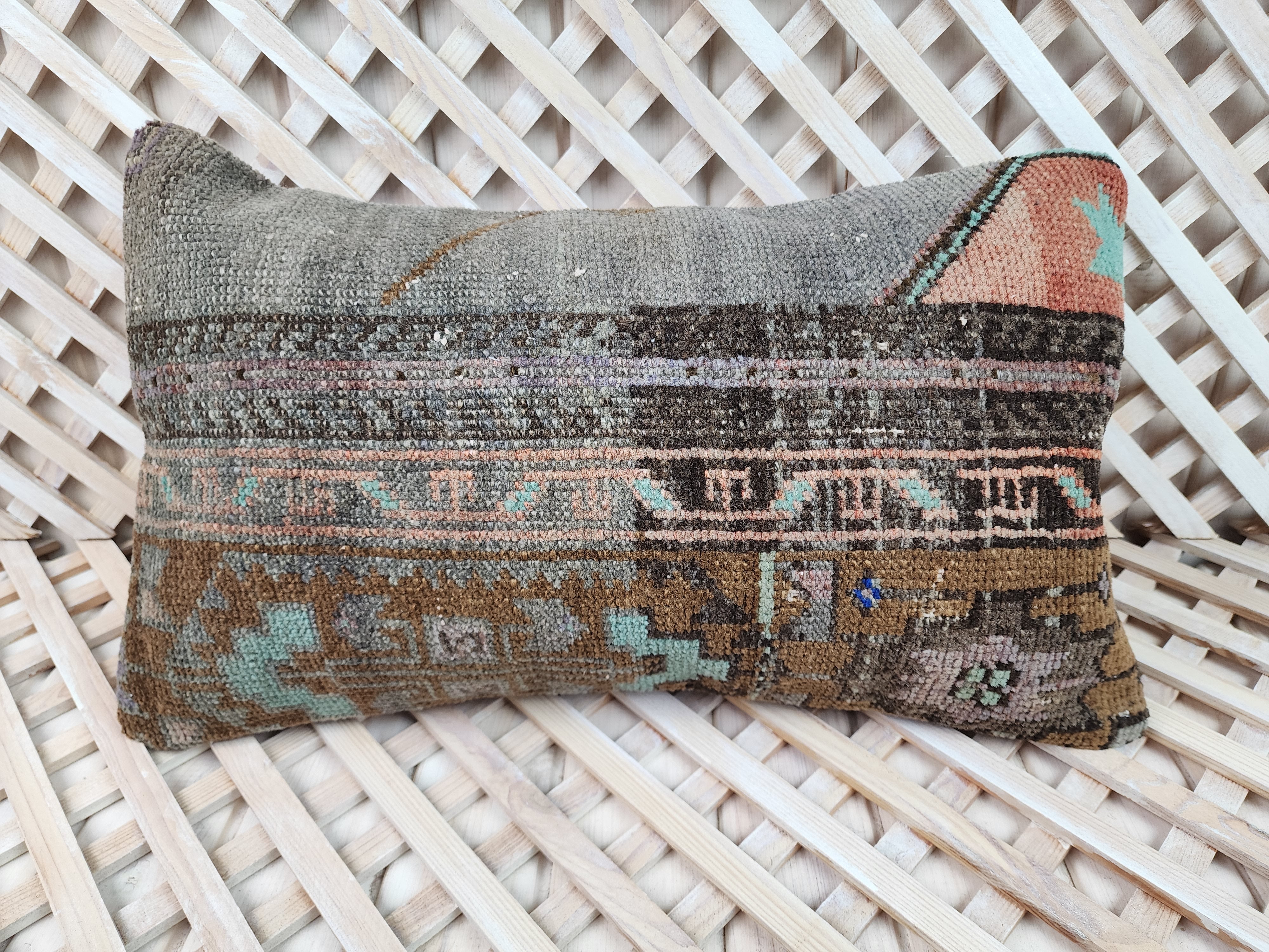 Vintage Carpet Pillow Cover 12x20 inch