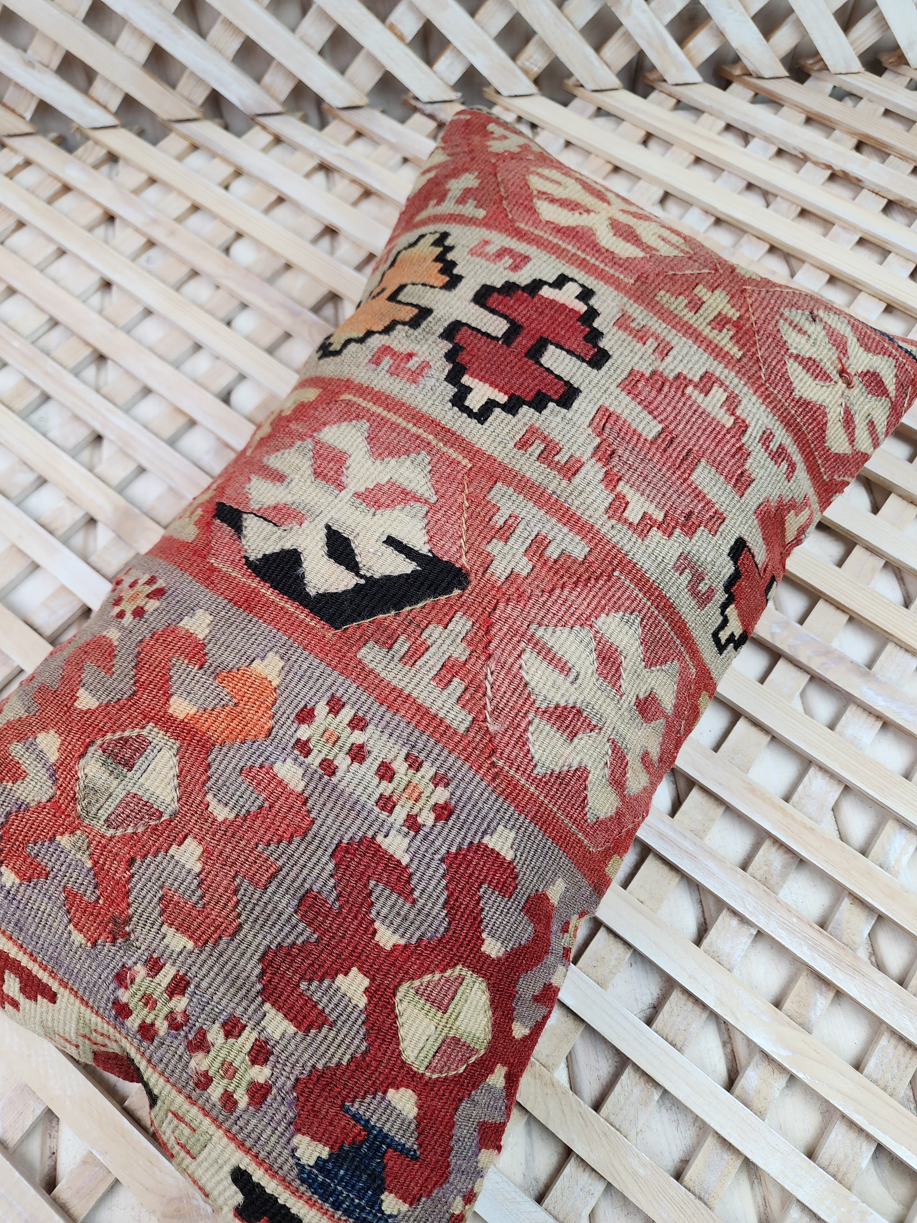 Lumbar Kilim Pillow Cover 12 x 20 in