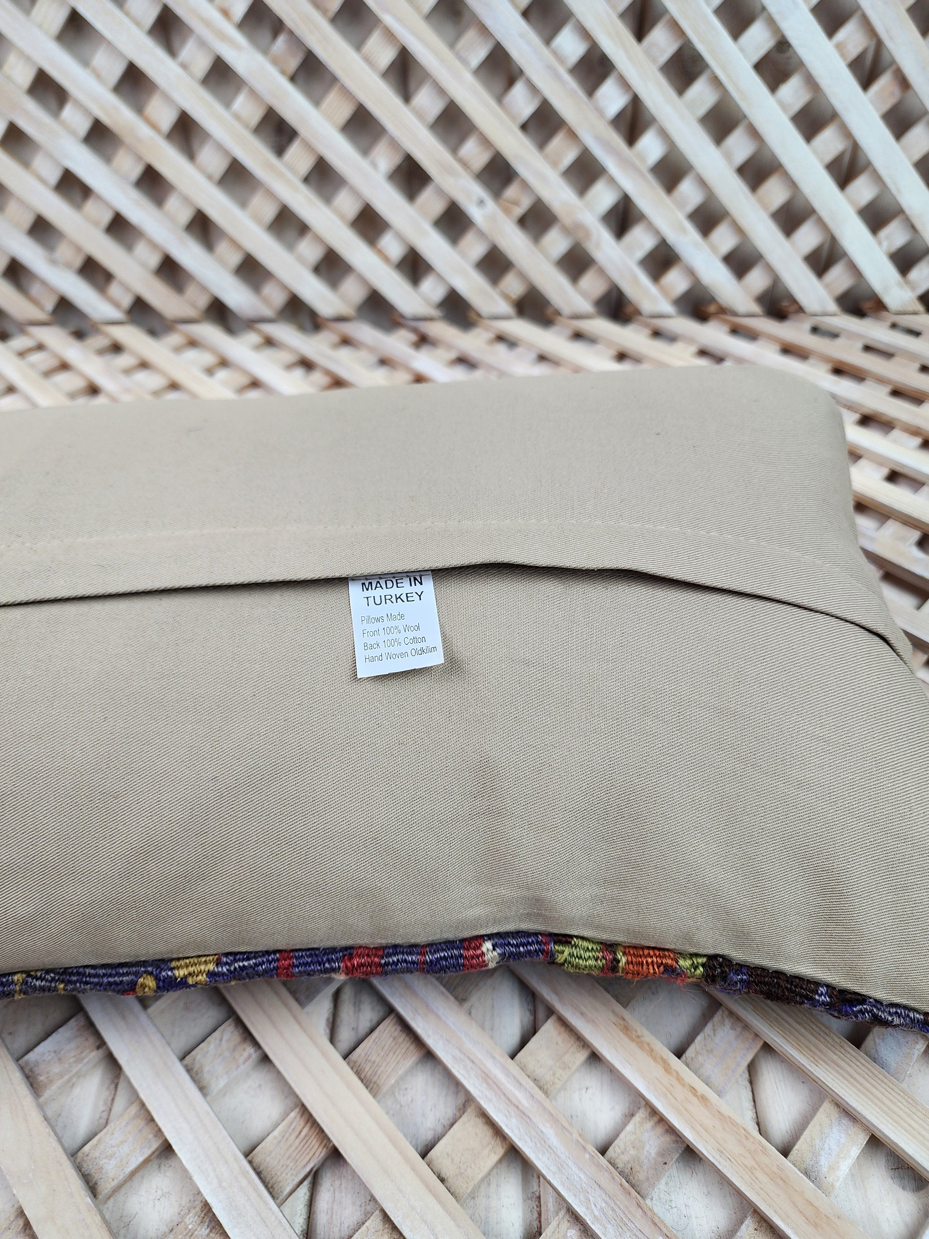 Lumbar Kilim Pillow Cover 12 x 20 in