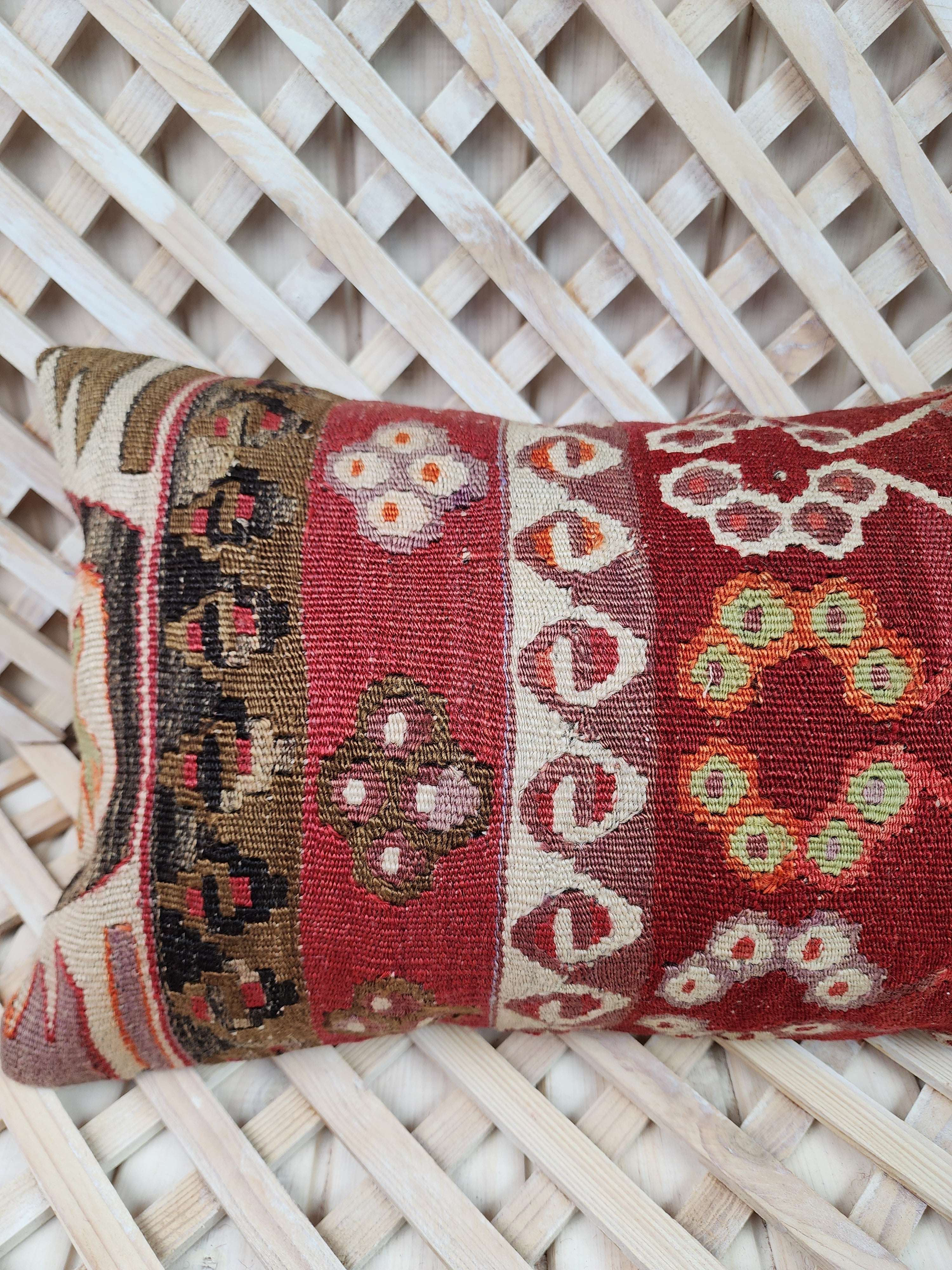vintage Kilim Pillow Cover — pattern close-up